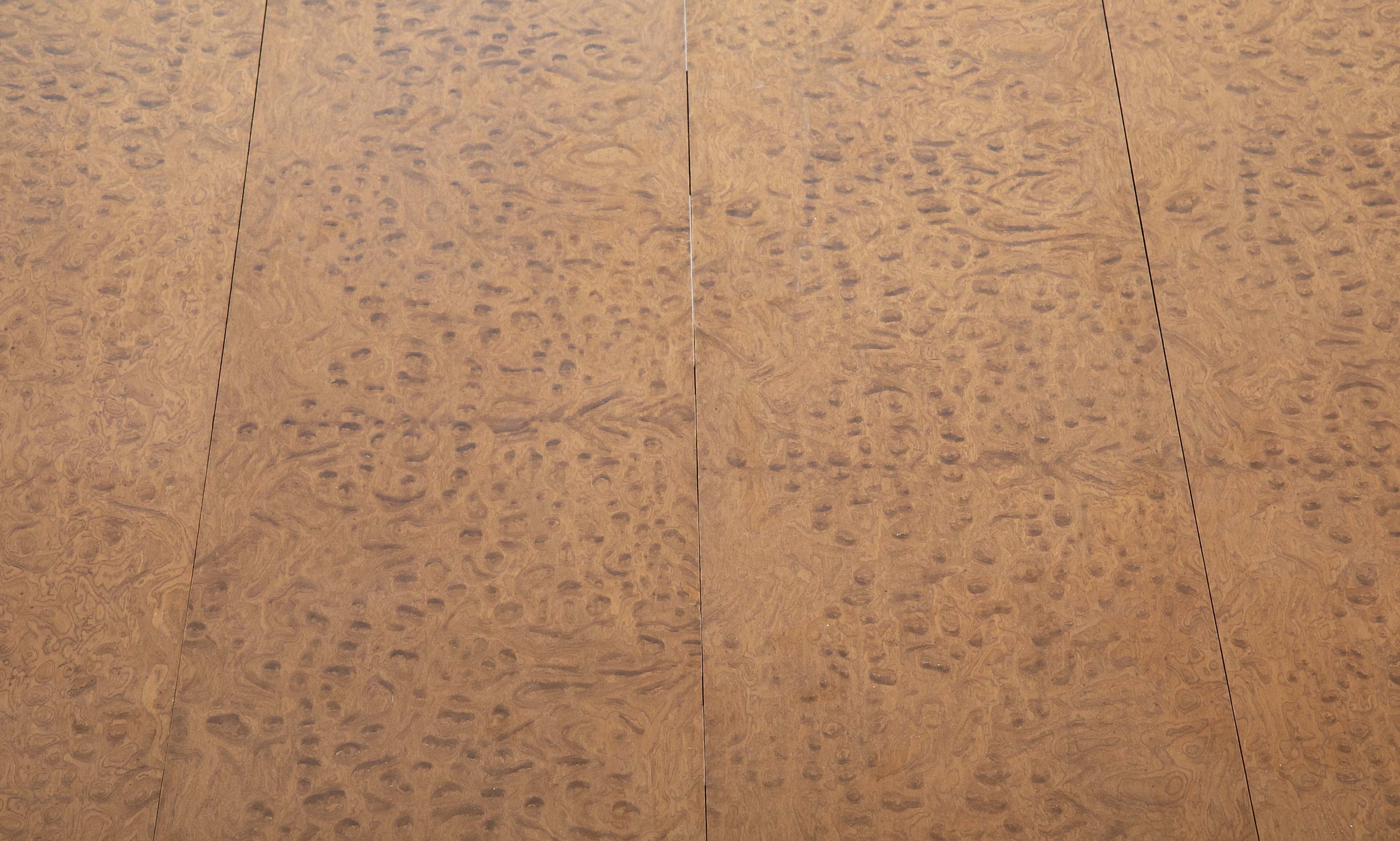 A Faux Bamboo Dining Table in Burled Elm and Maple