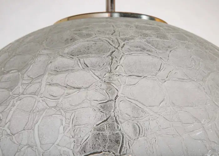 Suspended Crackle Glass "Globe" Pendant Light by Doria Leuchten.