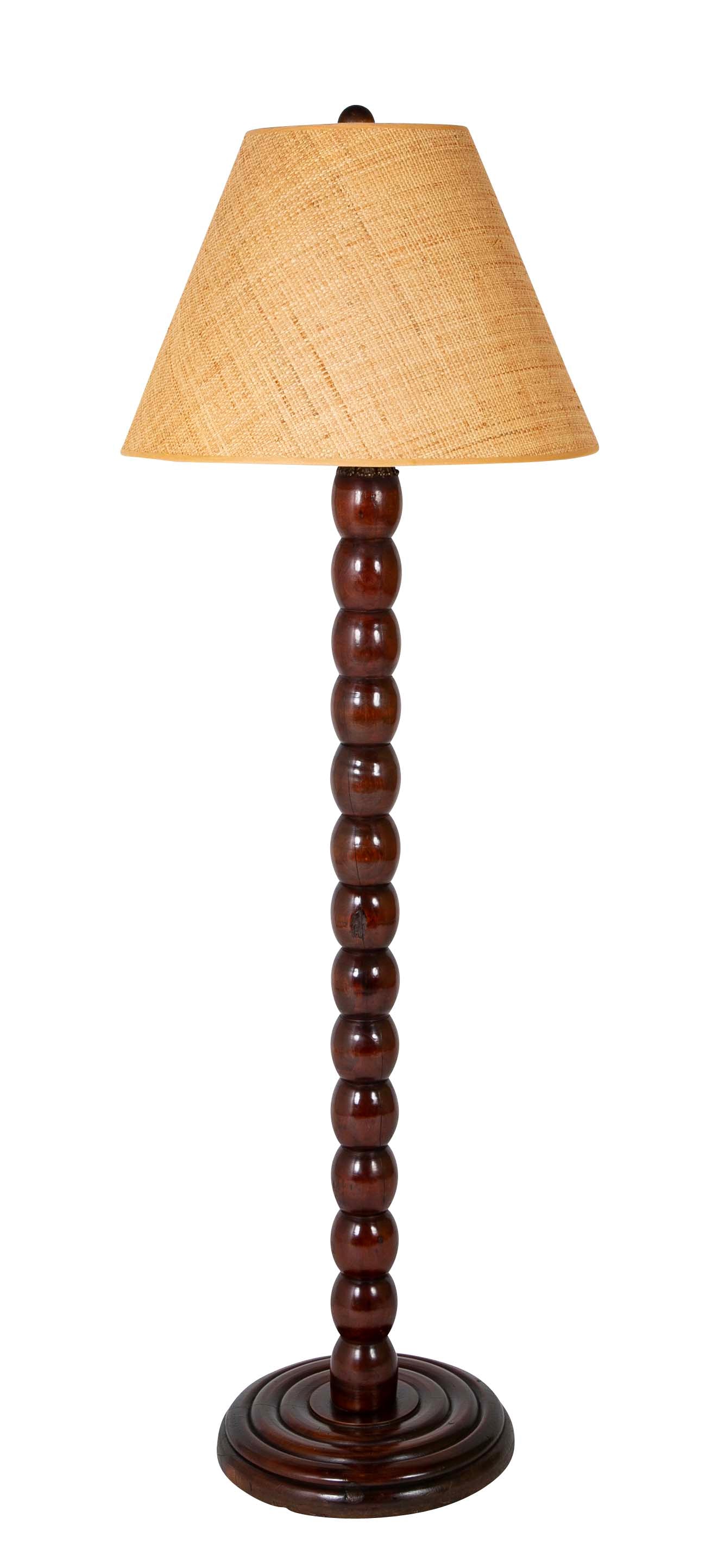 Turned Wood Floor Lamp Attributed to Victor Courtray (1896-1987)