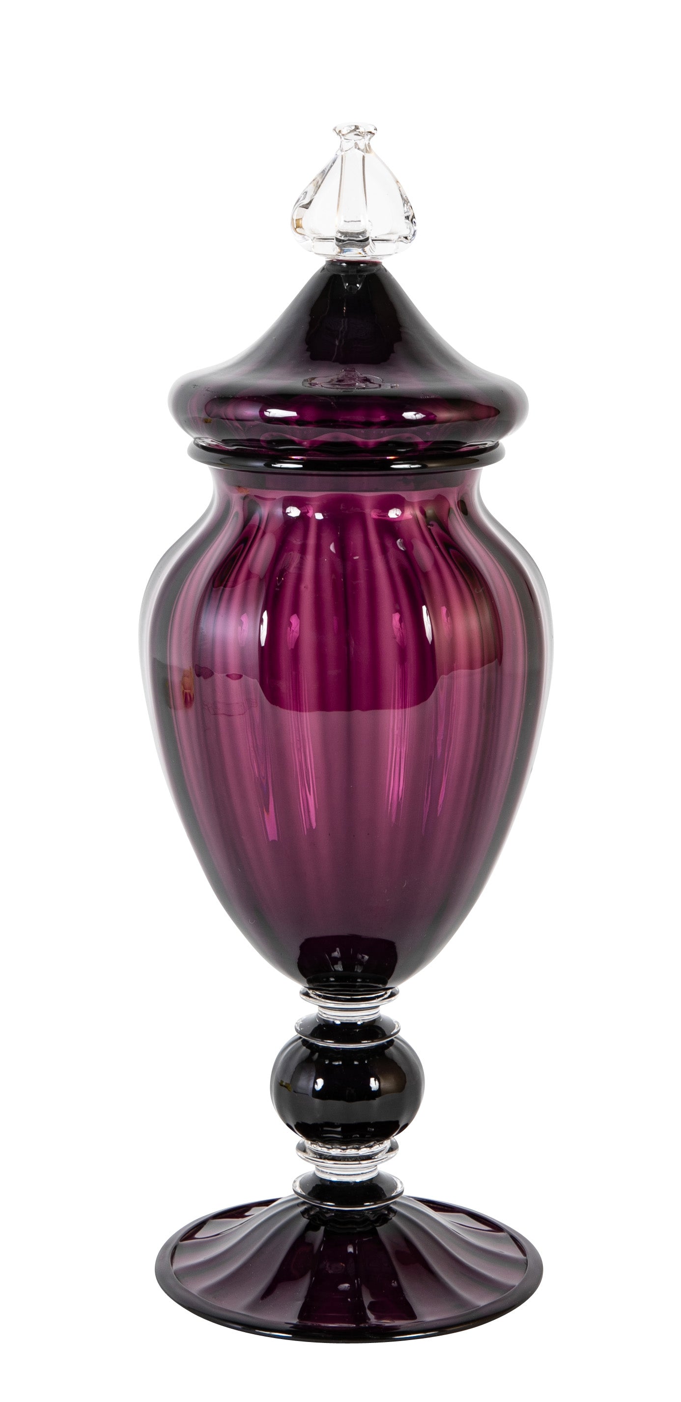Steuben Amethyst Glass Covered Jar by Fredrick Carder