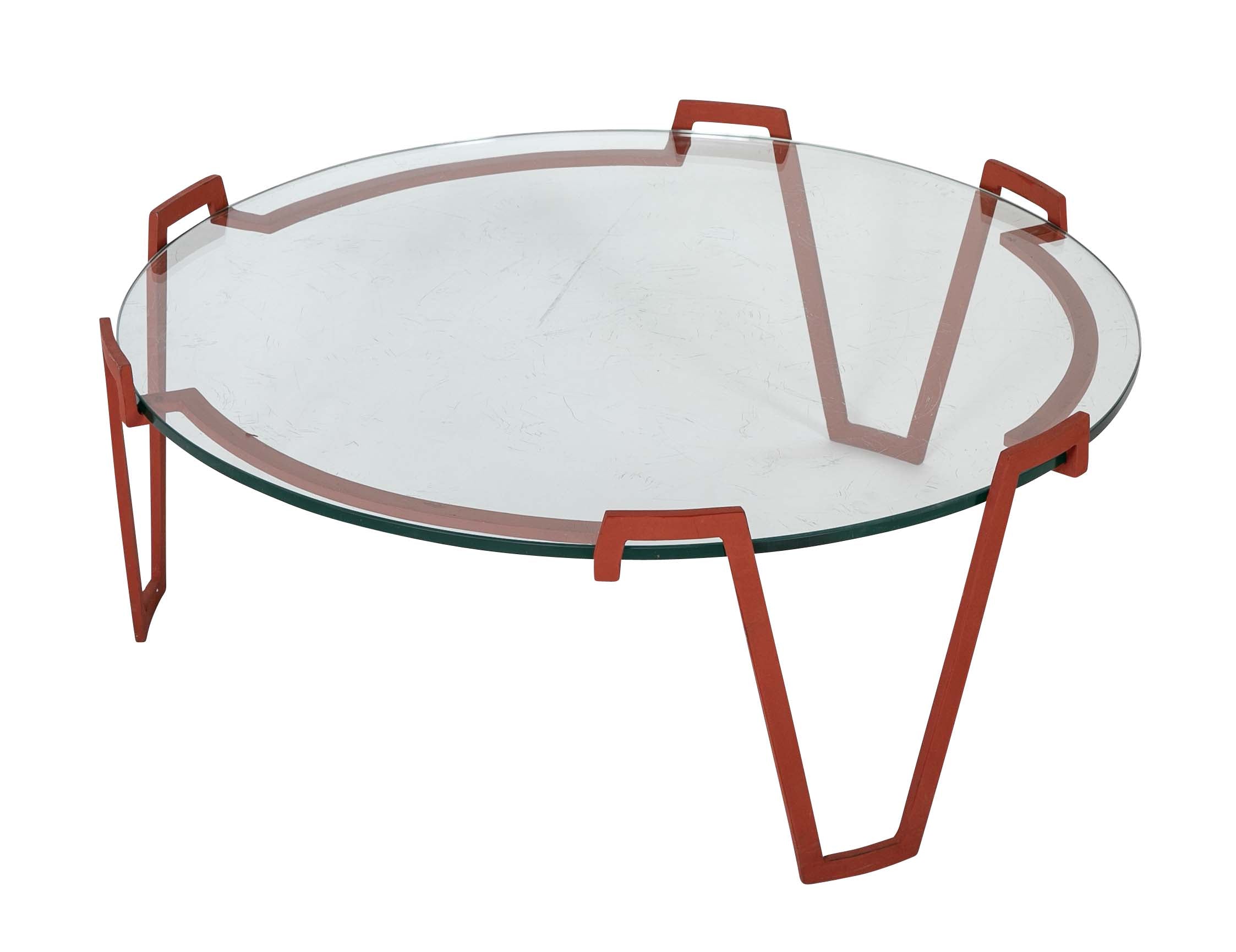 Iron and Glass Round Coffee Table