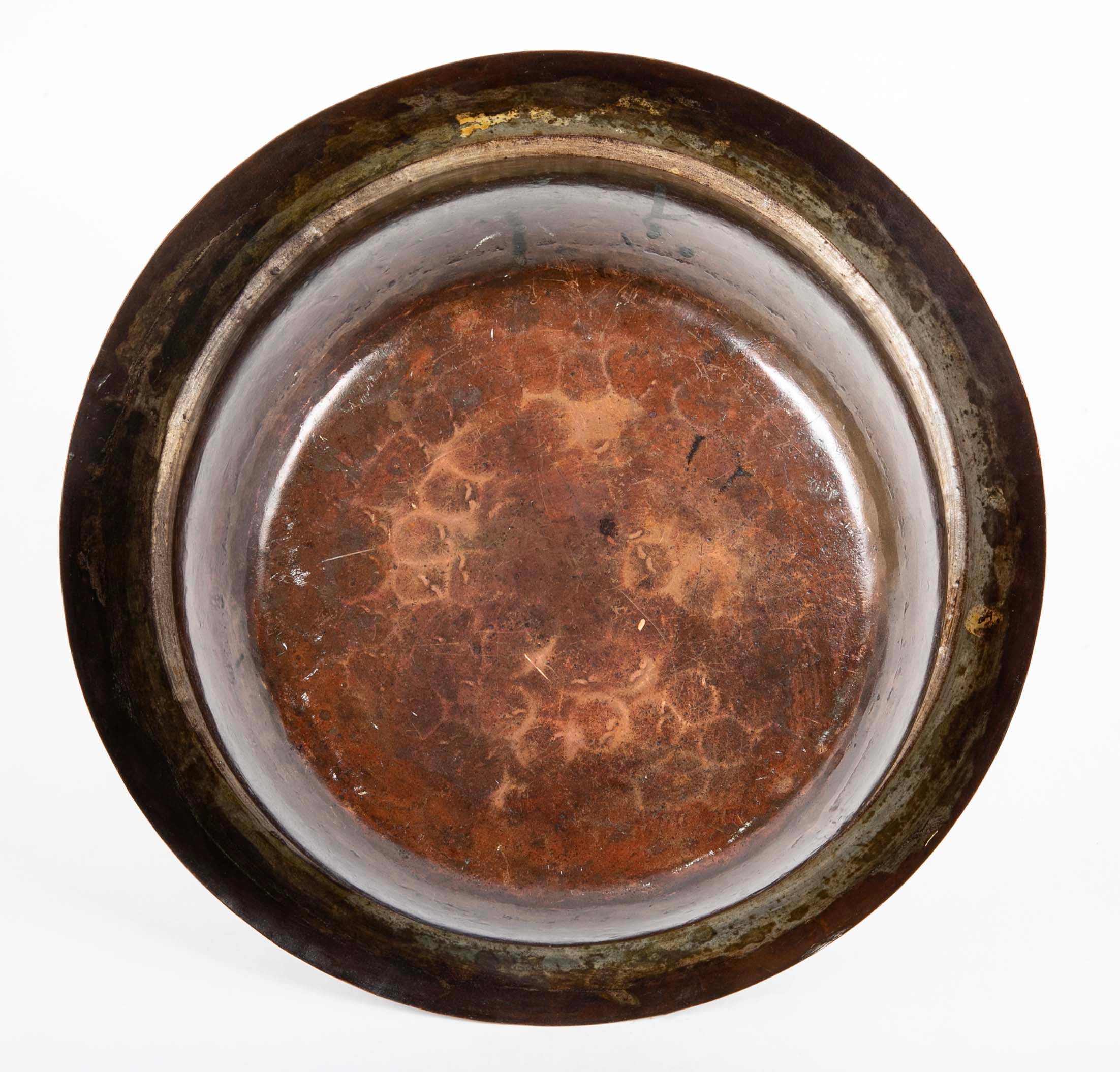 Japanese Patinated Bronze Lidded Jar with Loop Handles