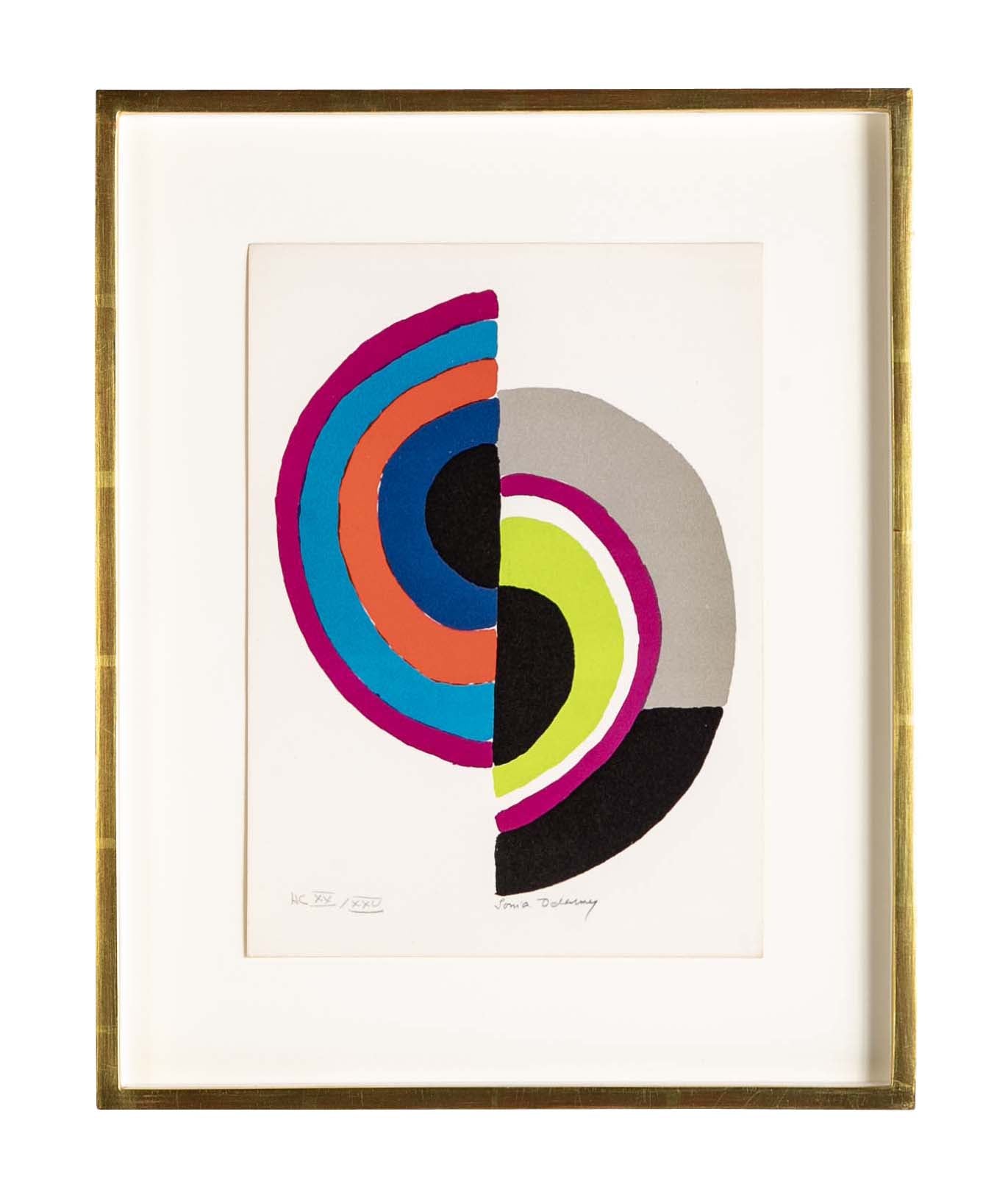 Sonia Delaunay Small Composition Color Lithograph on Vellum
