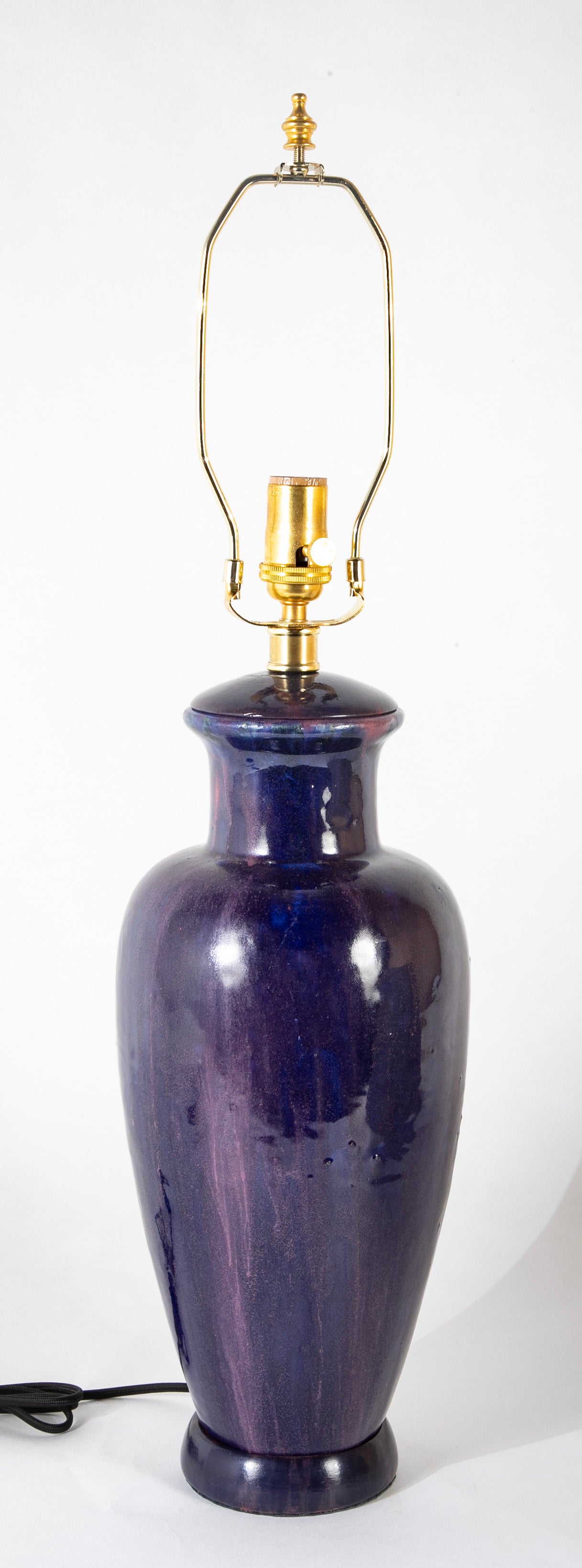 A Fulper Pottery Wisteria Matte Glazed Vase now a Lamp