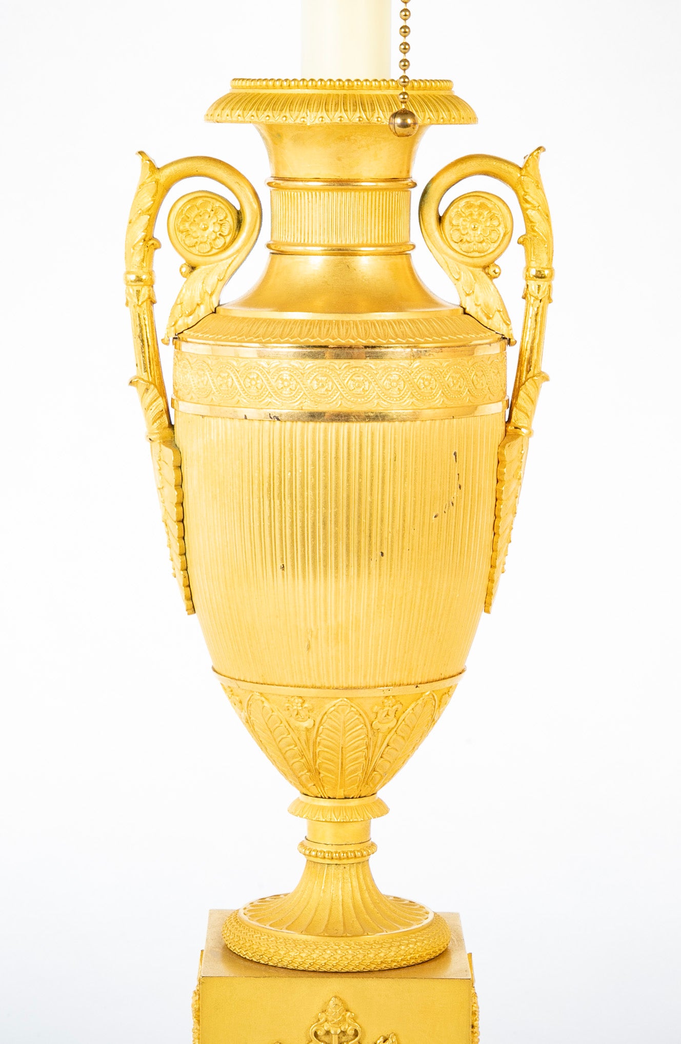 A Charles X Ormolu Double Handled Vase now a Lamp