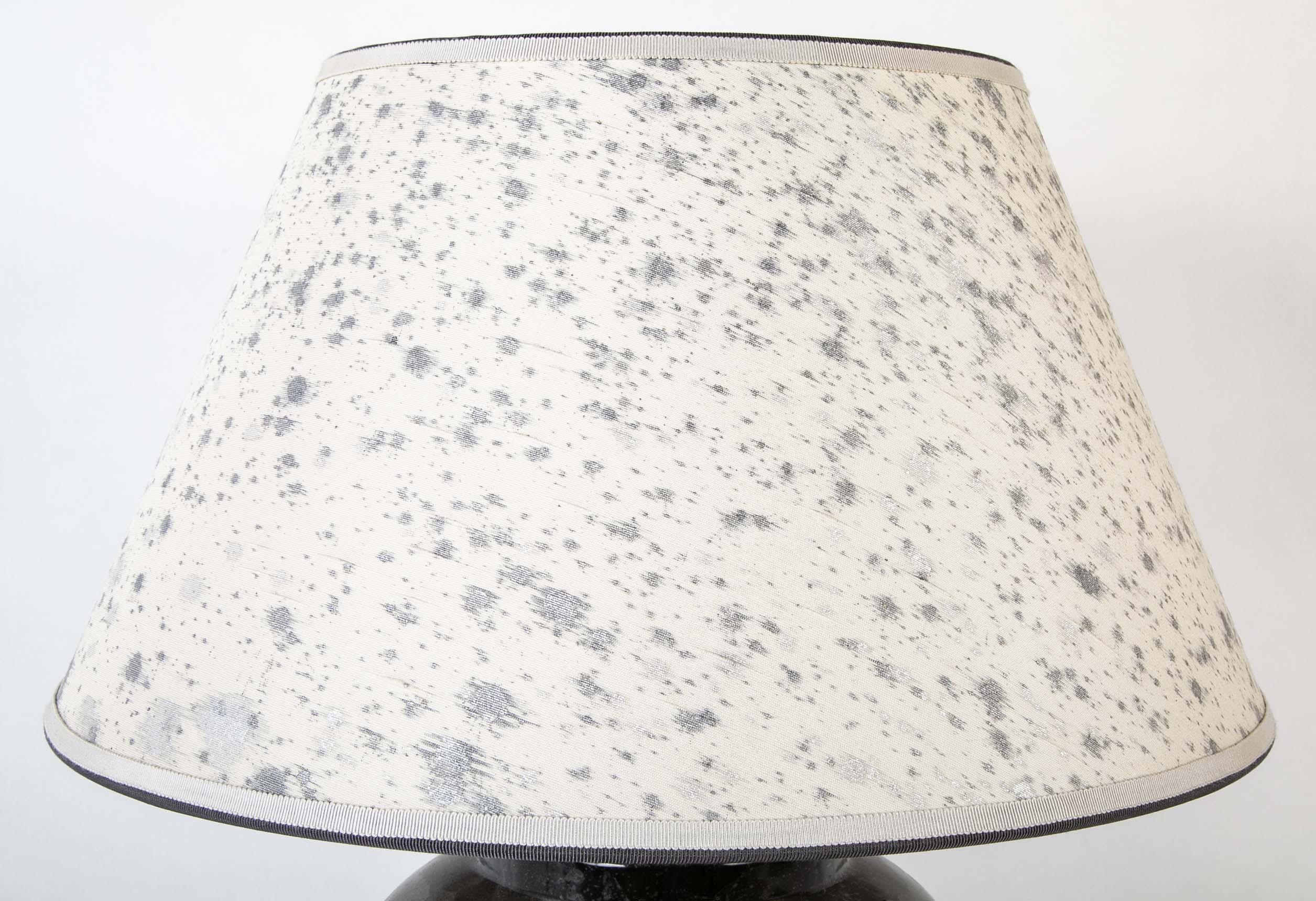 A Black Glazed Fulper Pottery Vase now a Lamp