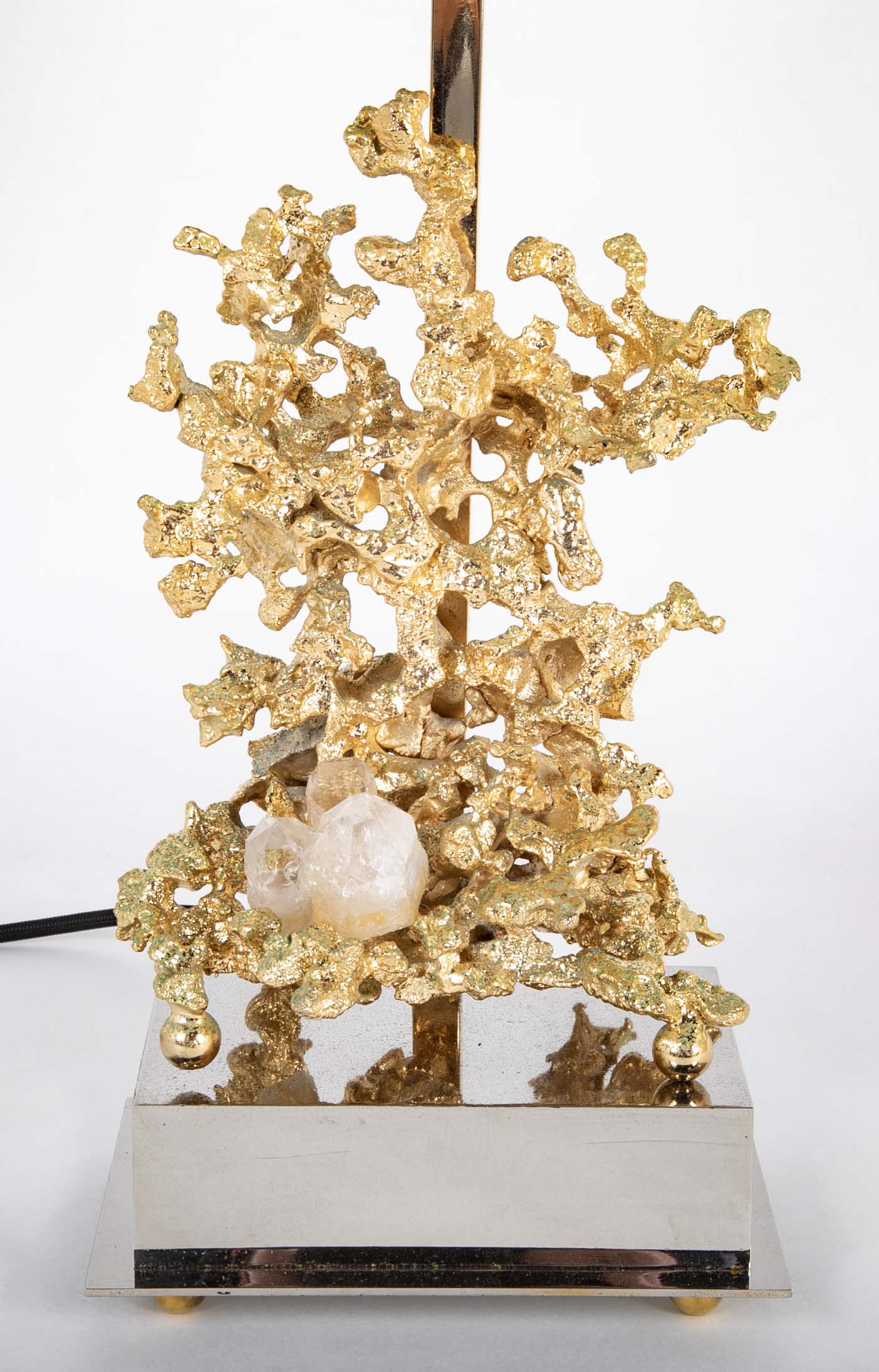 Bronze d'Ore "Nugget" Pair of Lamps Attributed to Claude Victor Boeltz