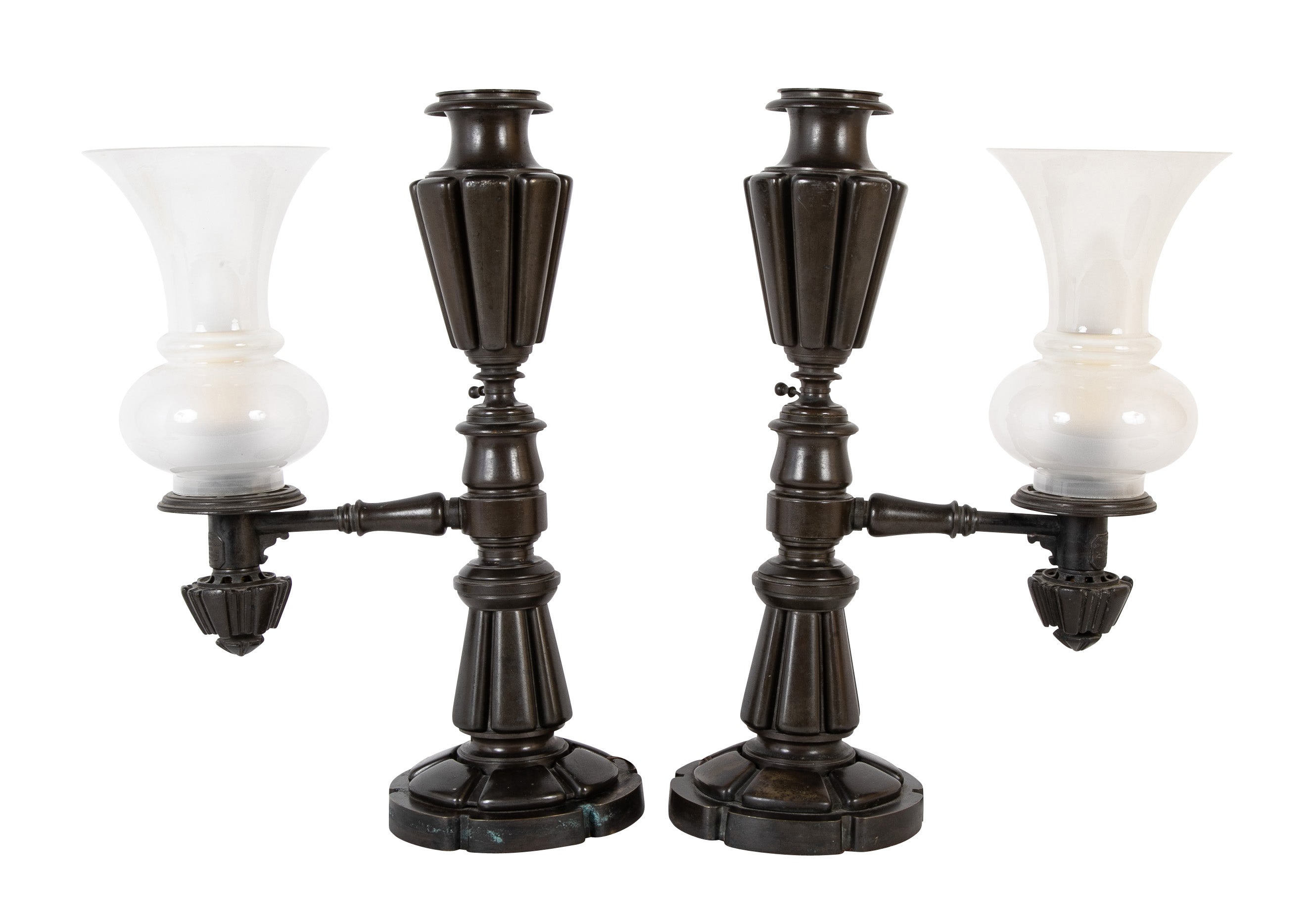 Pair of 19th Century English Argon Lamps Now Electrified