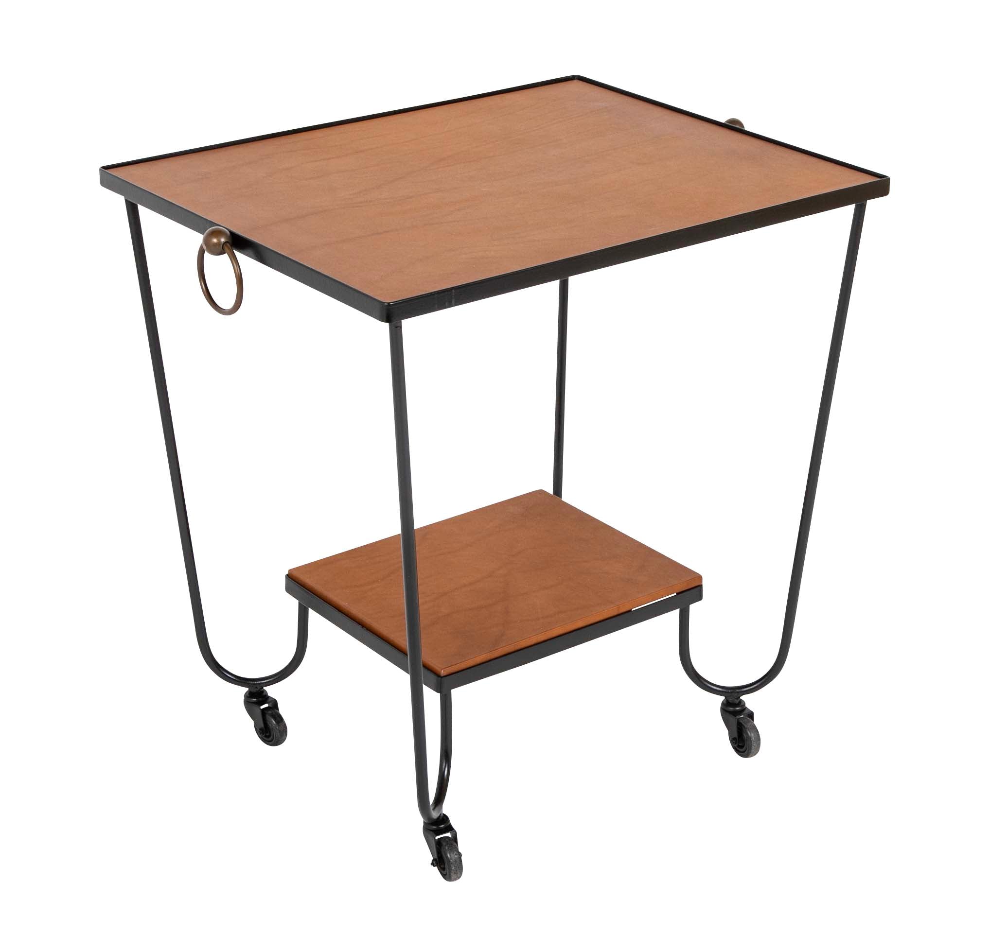 Two Tier Bar Cart Attributed to Jacques Adnet