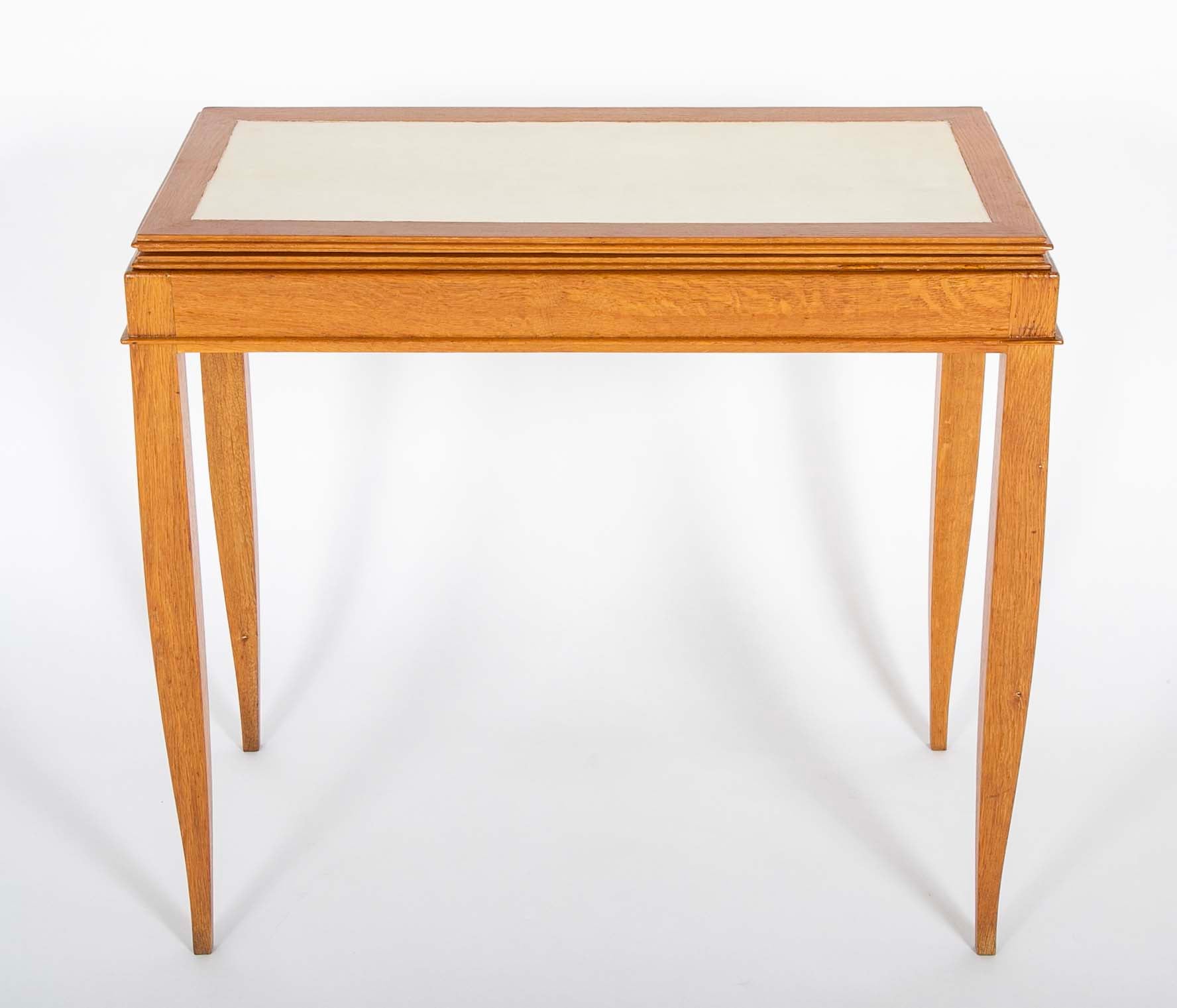 Maison Dominique Leather Top Folding Games Table