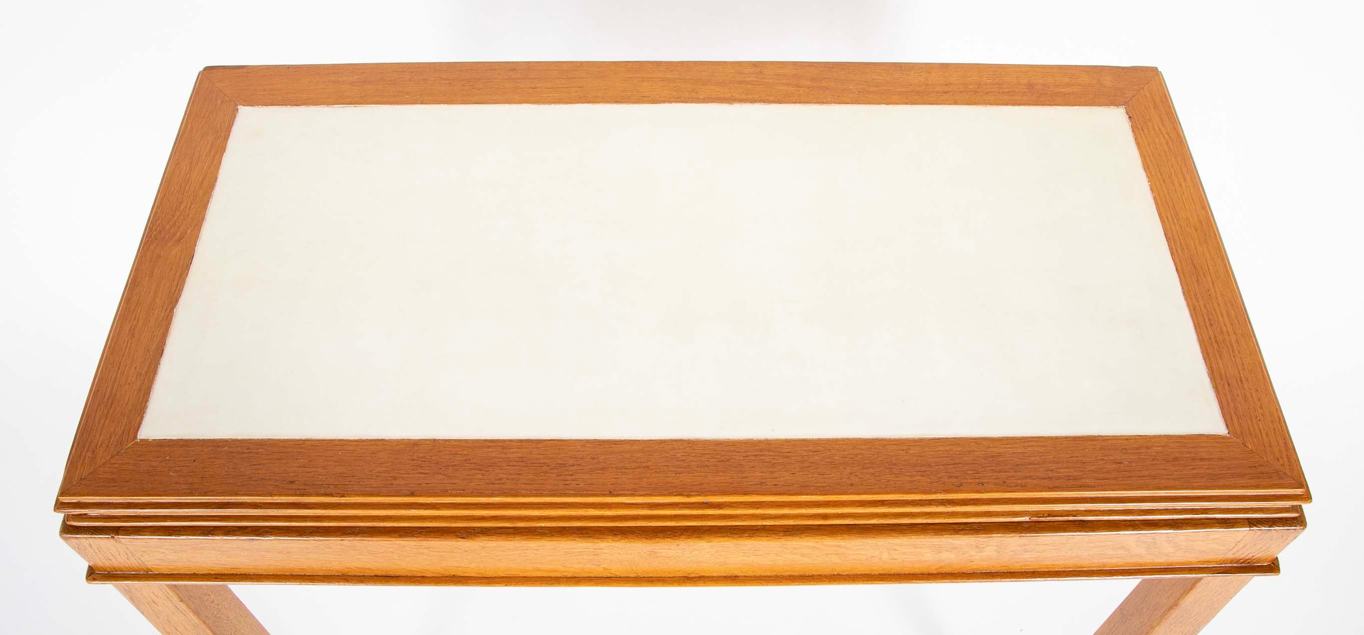 Maison Dominique Leather Top Folding Games Table
