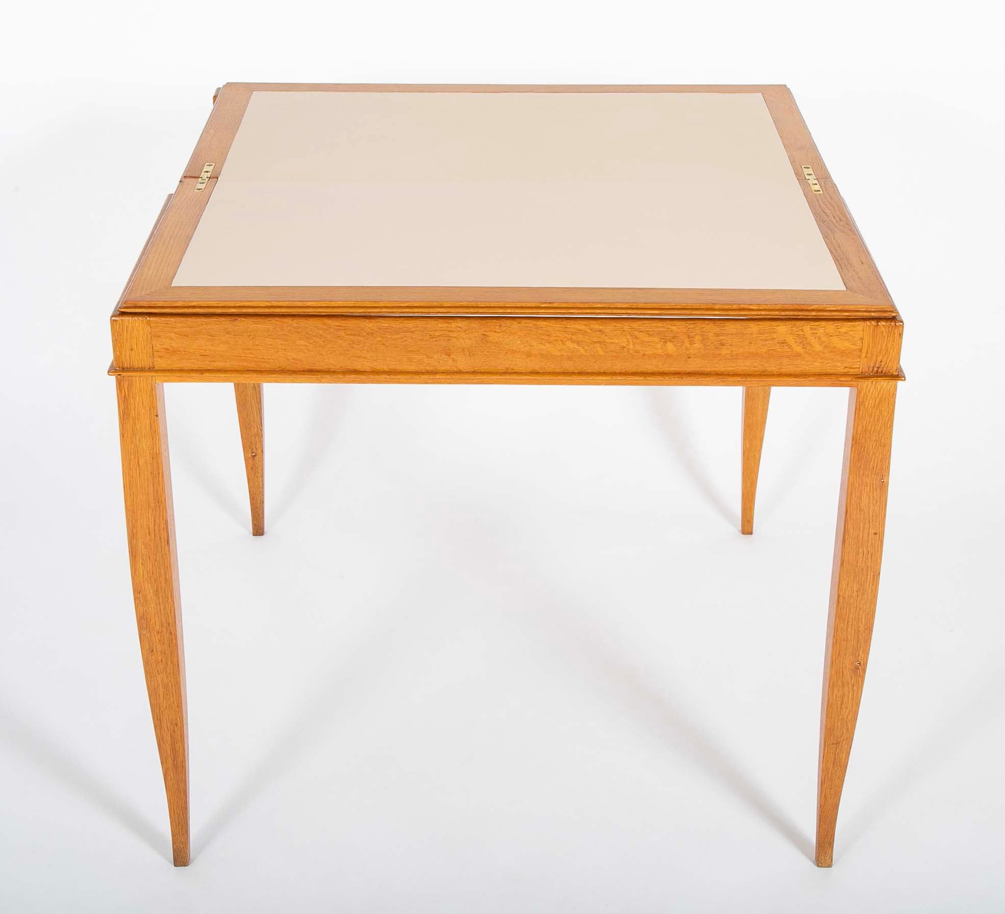 Maison Dominique Leather Top Folding Games Table