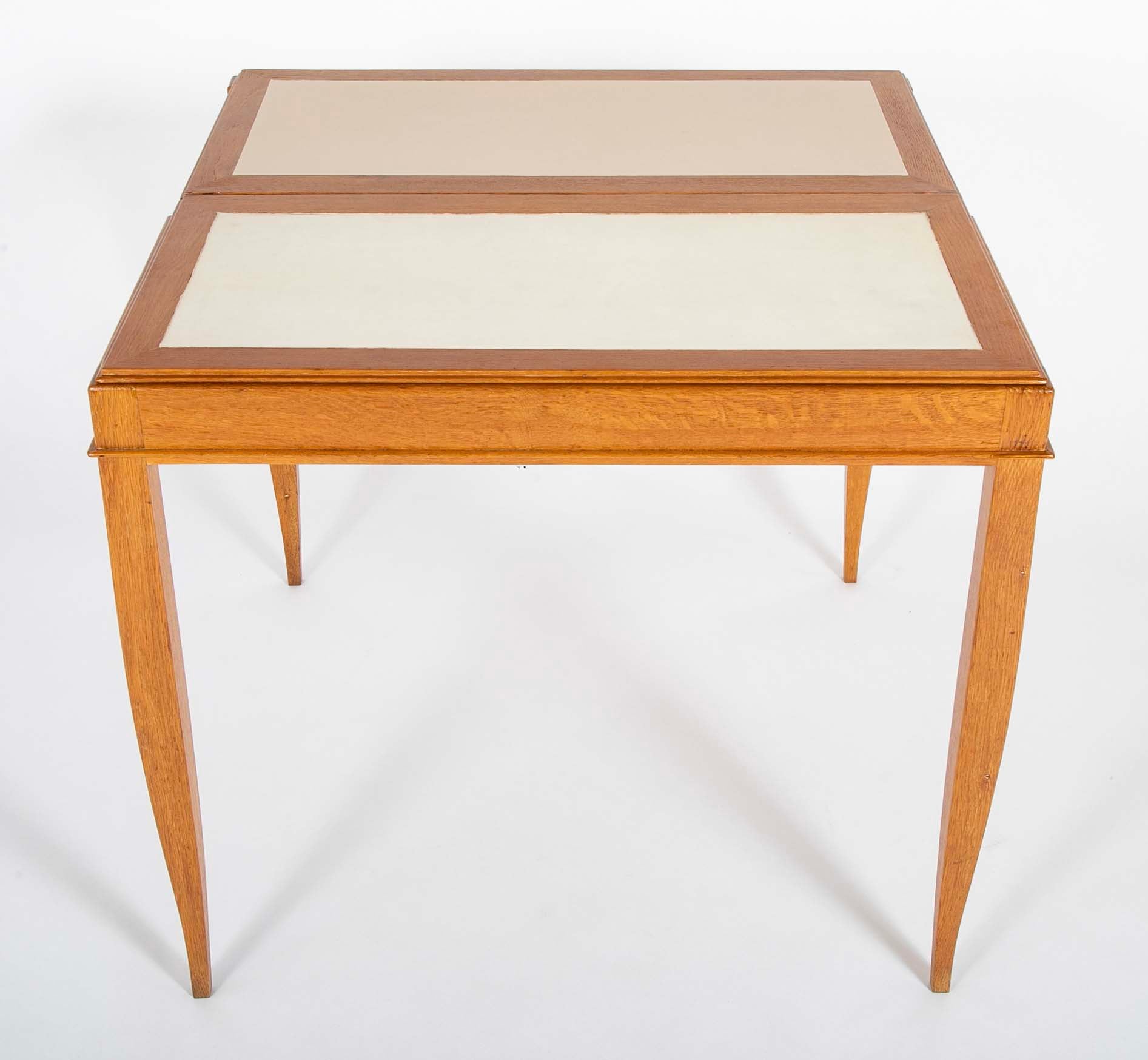 Maison Dominique Leather Top Folding Games Table