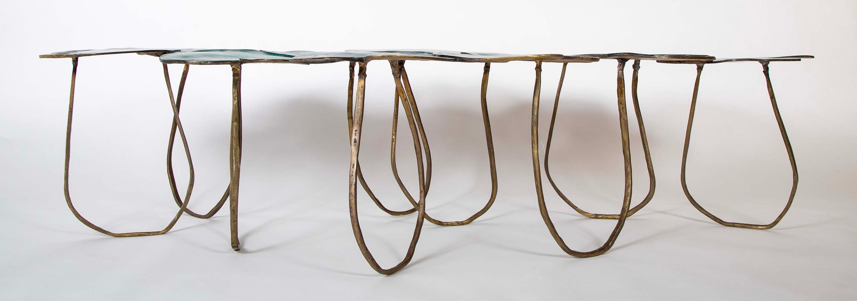 Bronze Lilypad Form Coffee Table by Paula Swinnen