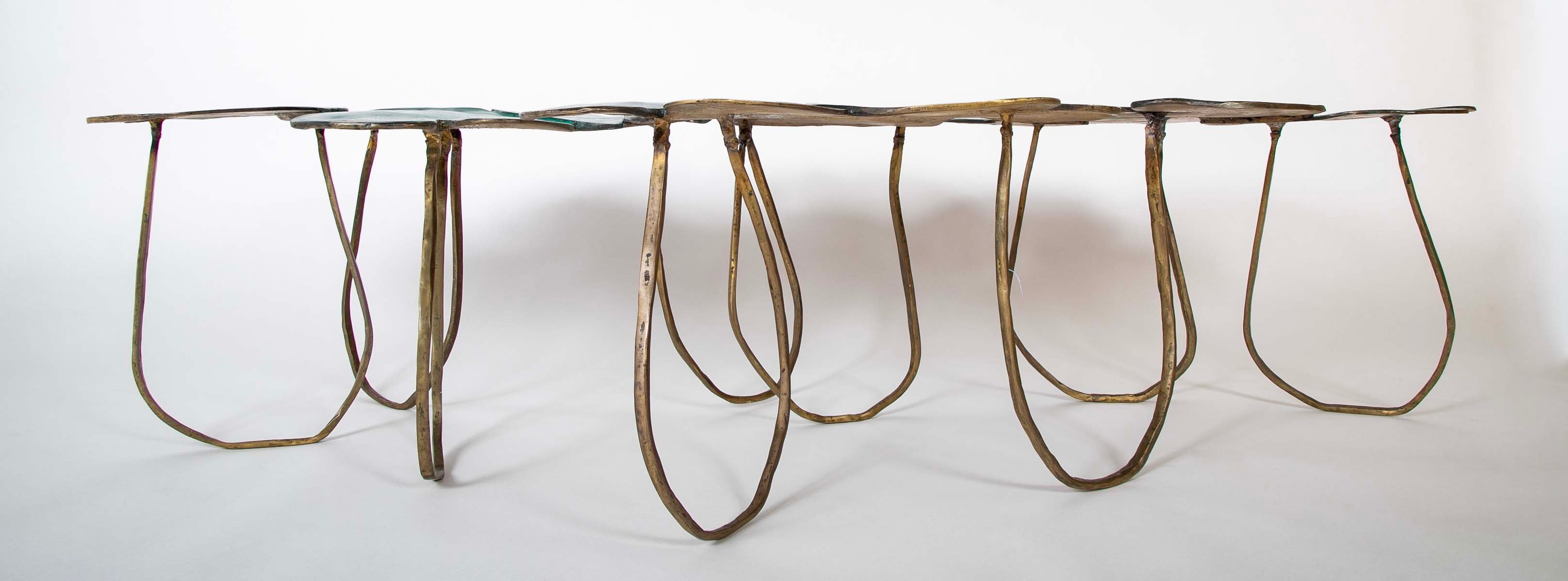 Bronze Lilypad Form Coffee Table by Paula Swinnen