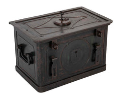 A 19th Century American Iron Strong Box with Key