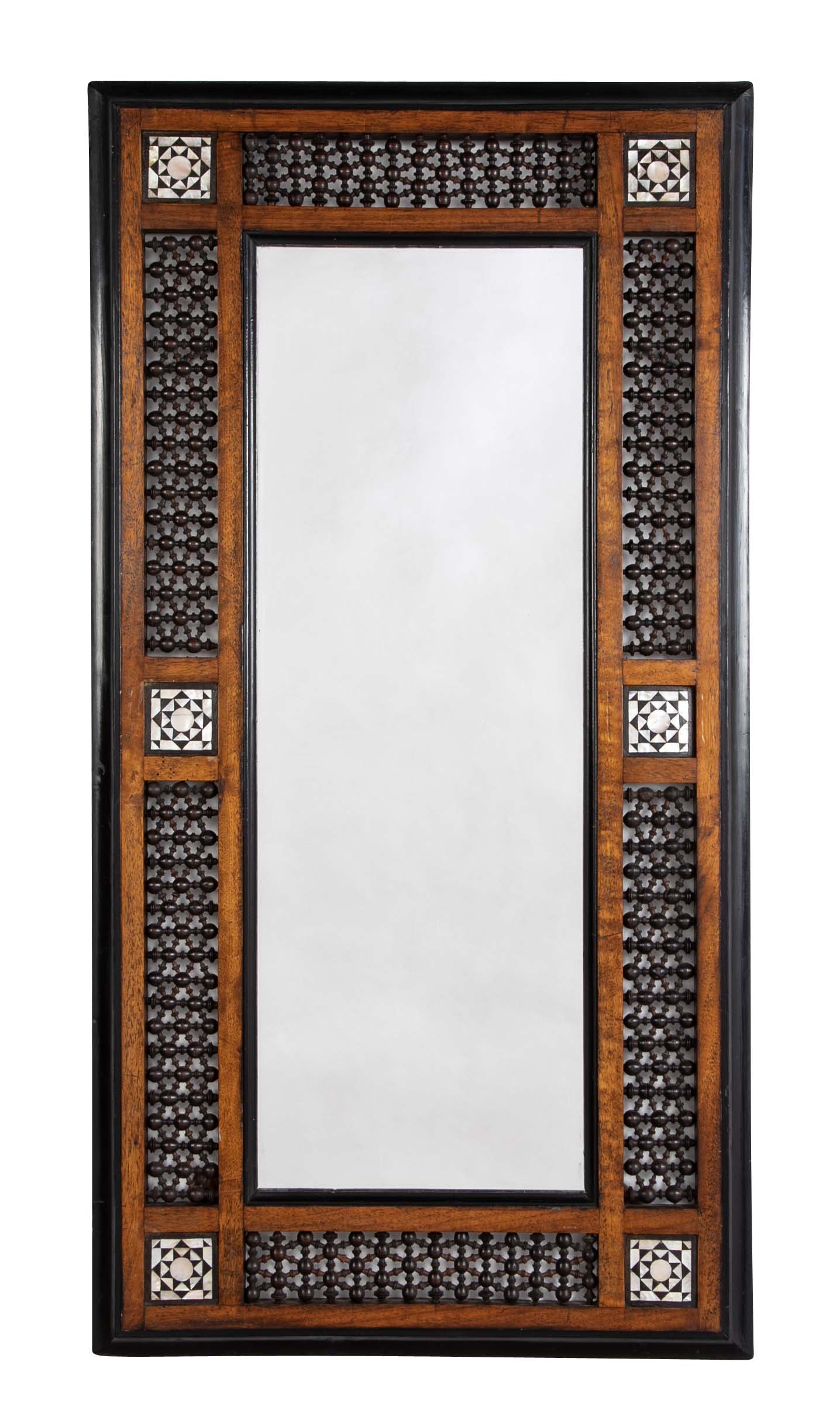 Mahogany & Mother-of-Pearl Framed Mirror for Liberty & Co Retail