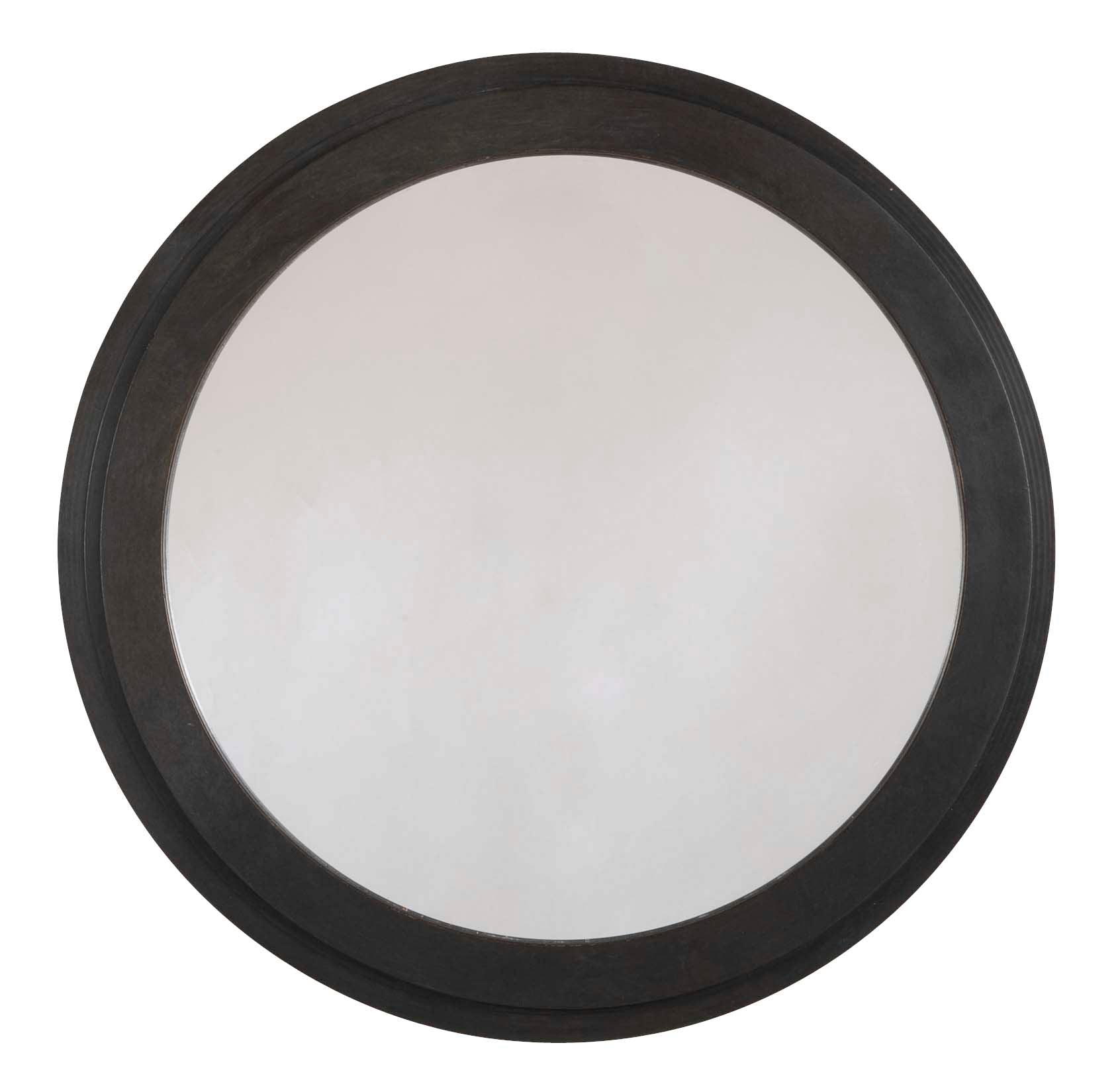 Laurence Montano Circular Mirror in Patinated Bronze Frame