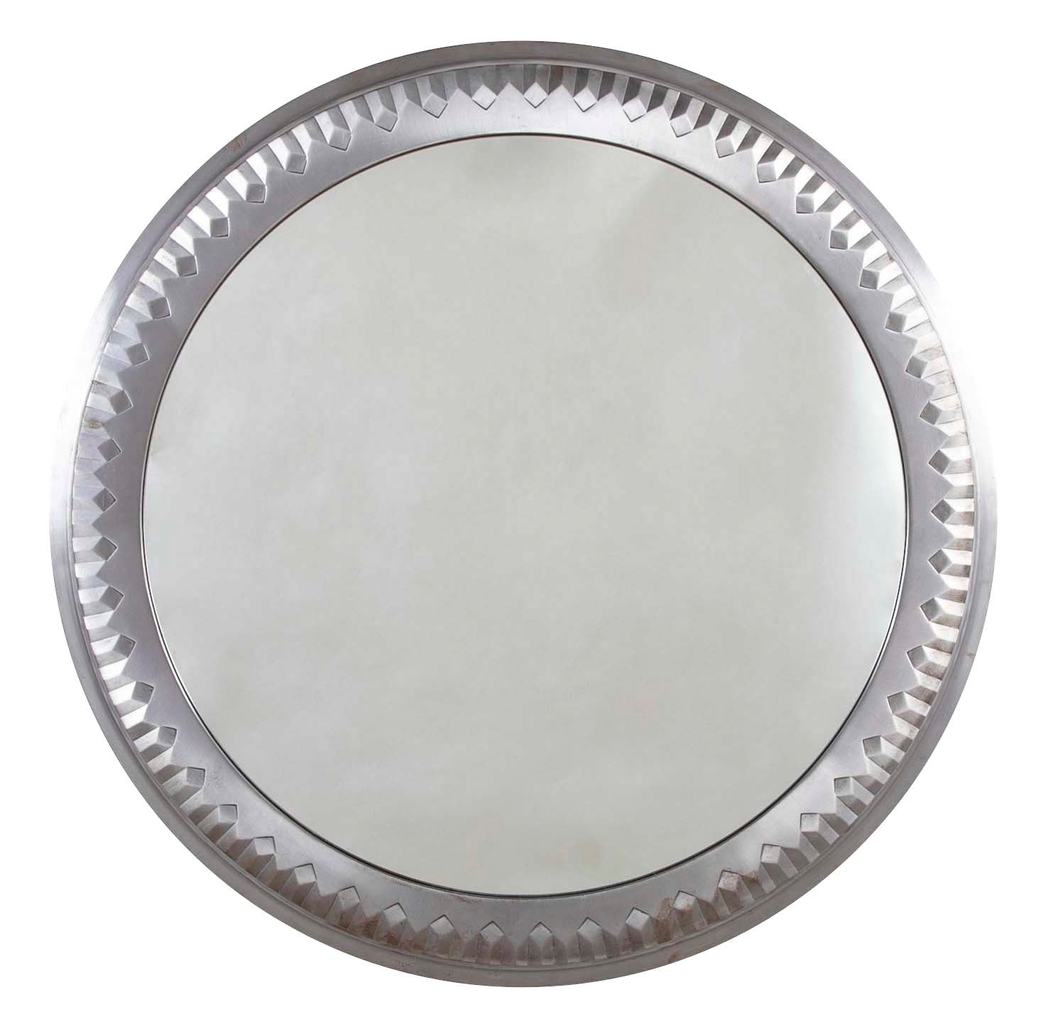 A Polished Steel Circular Mirror by Adalbert Szabo