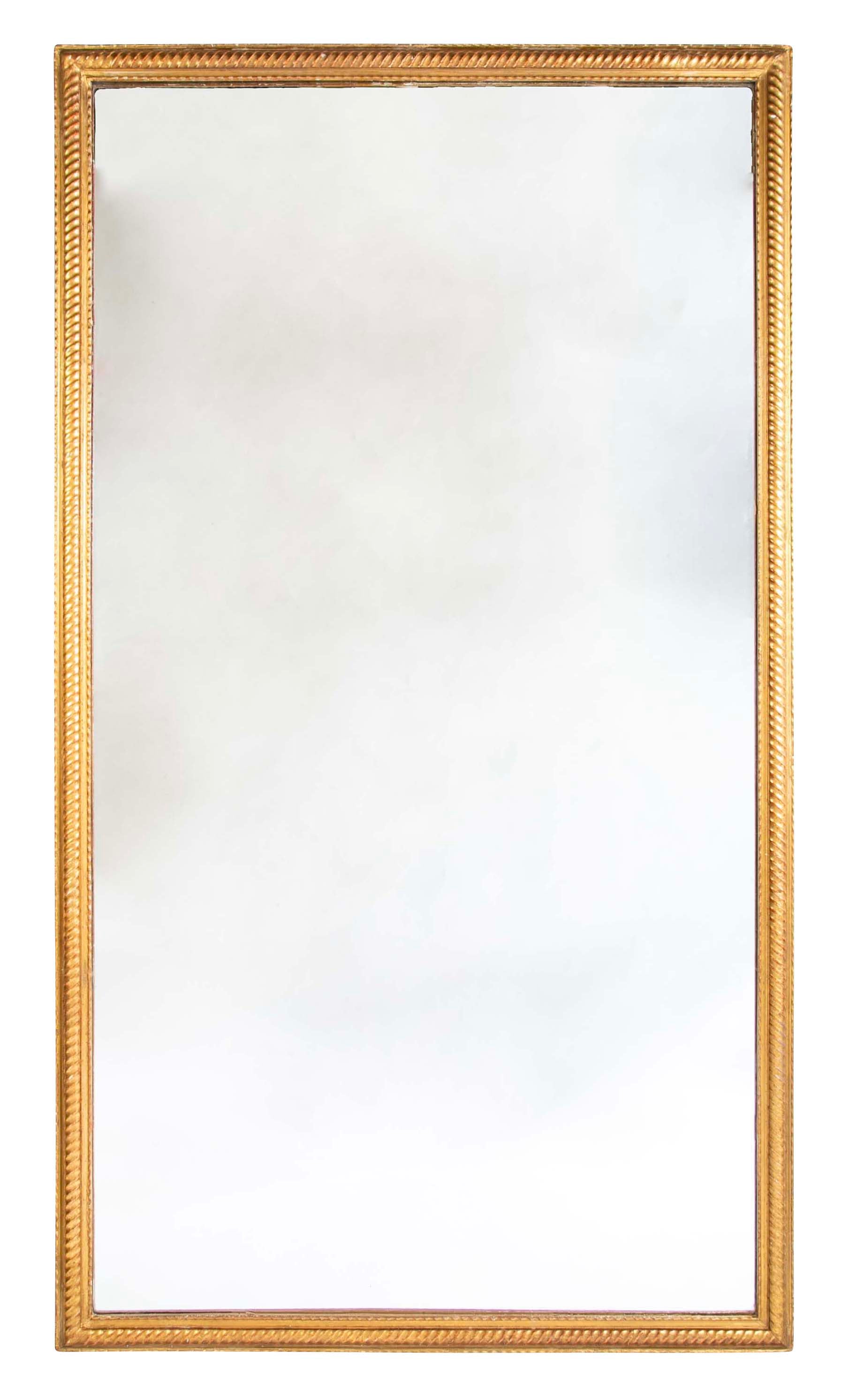 Large Rectangular French Gilt Mirror
