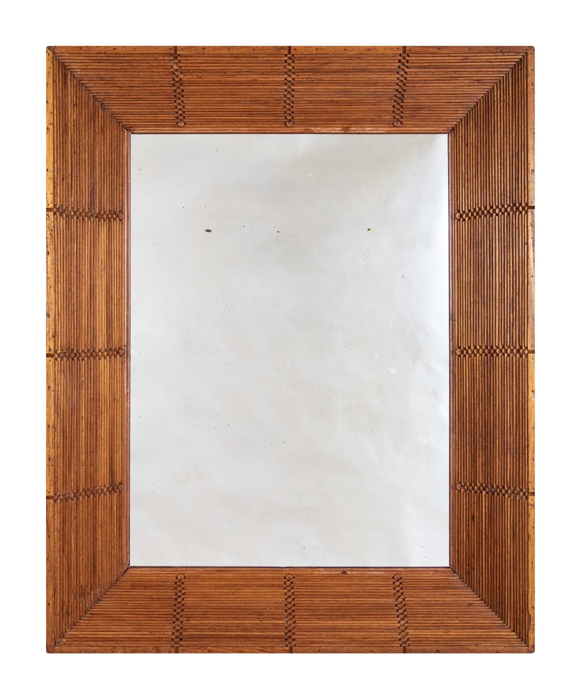 An Early 20th Century American Tramp Art Framed Mirror