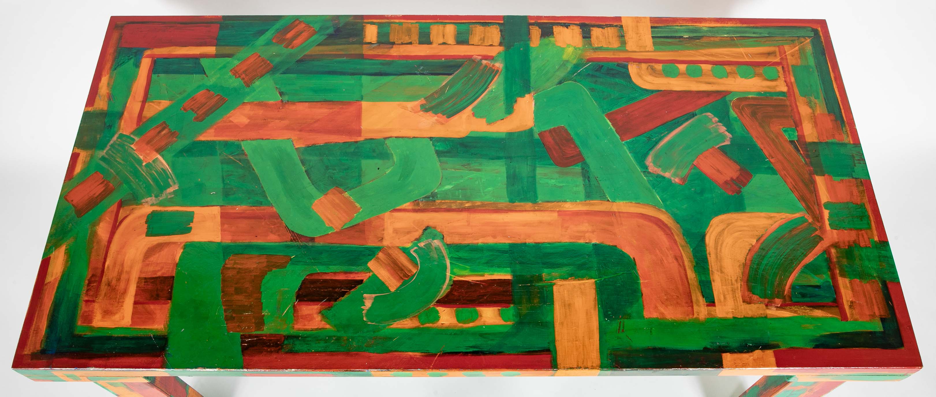 A Unique Painted Dining Table by Jim Partridge and Nick Bodimeade