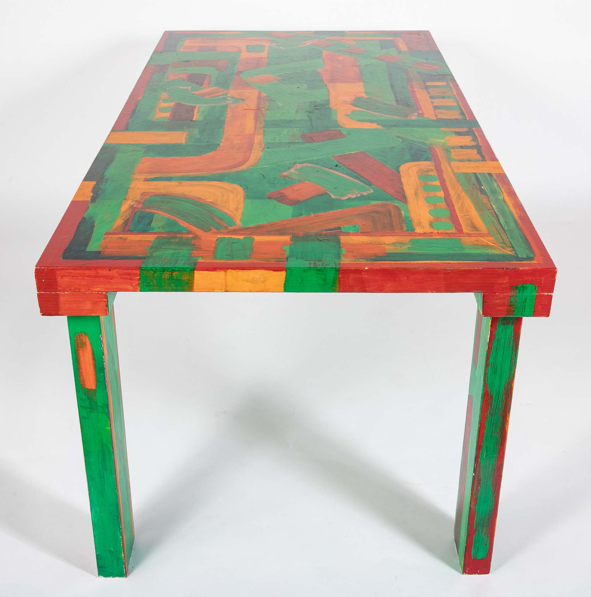A Unique Painted Dining Table by Jim Partridge and Nick Bodimeade