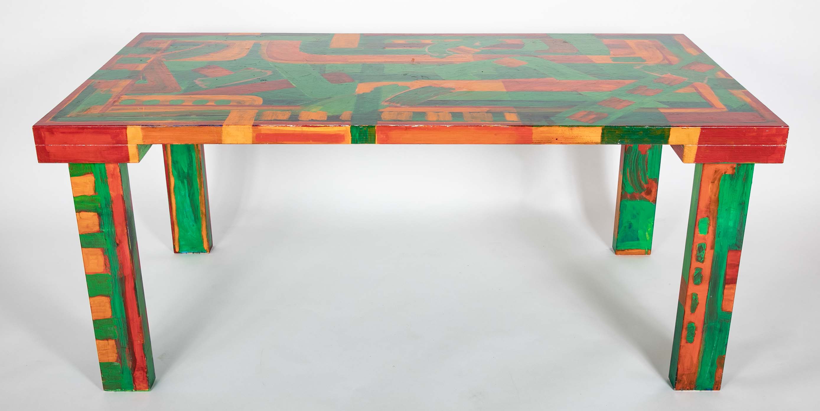 A Unique Painted Dining Table by Jim Partridge and Nick Bodimeade