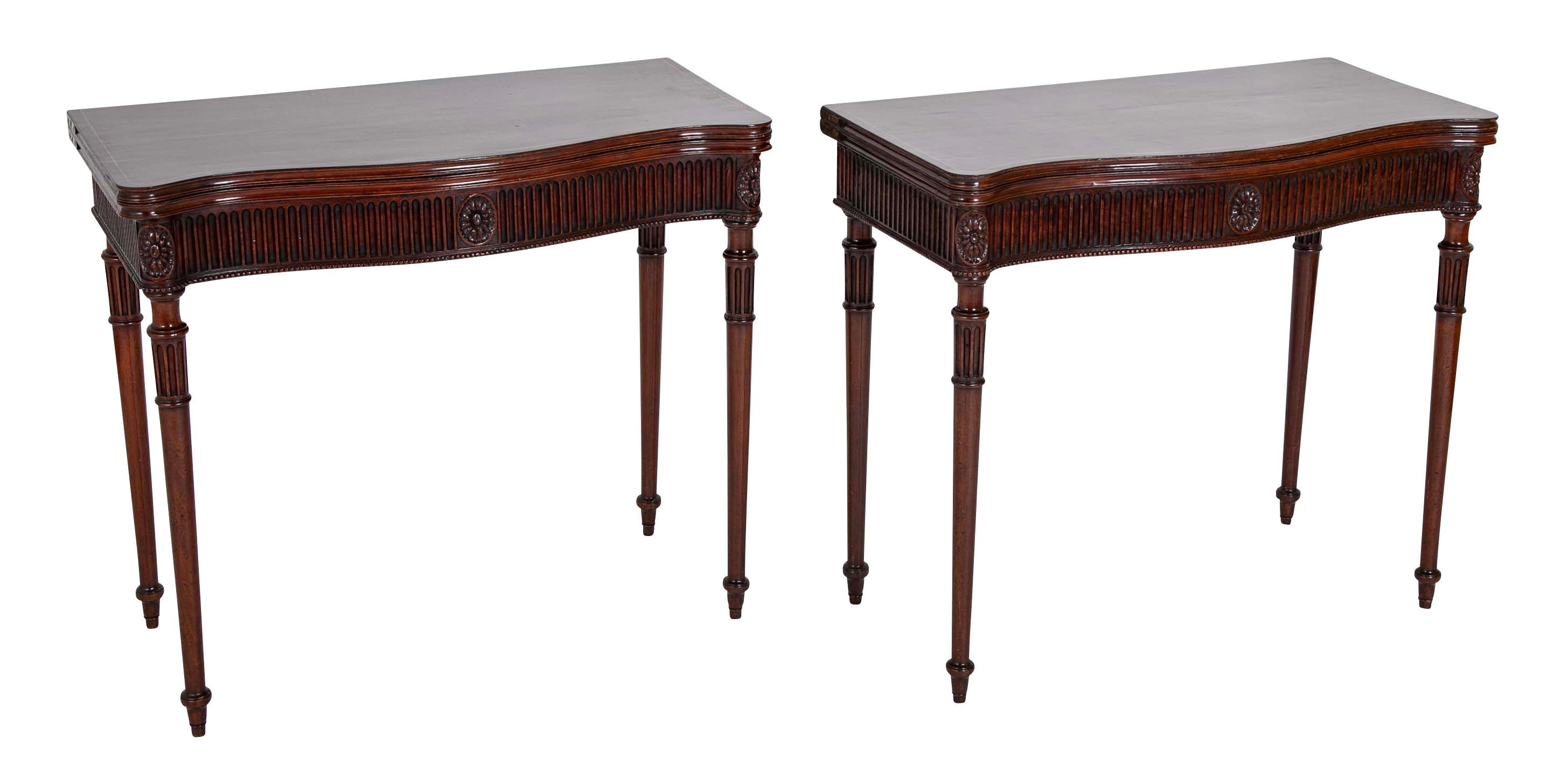 Pair of Mahogany Games Tables
