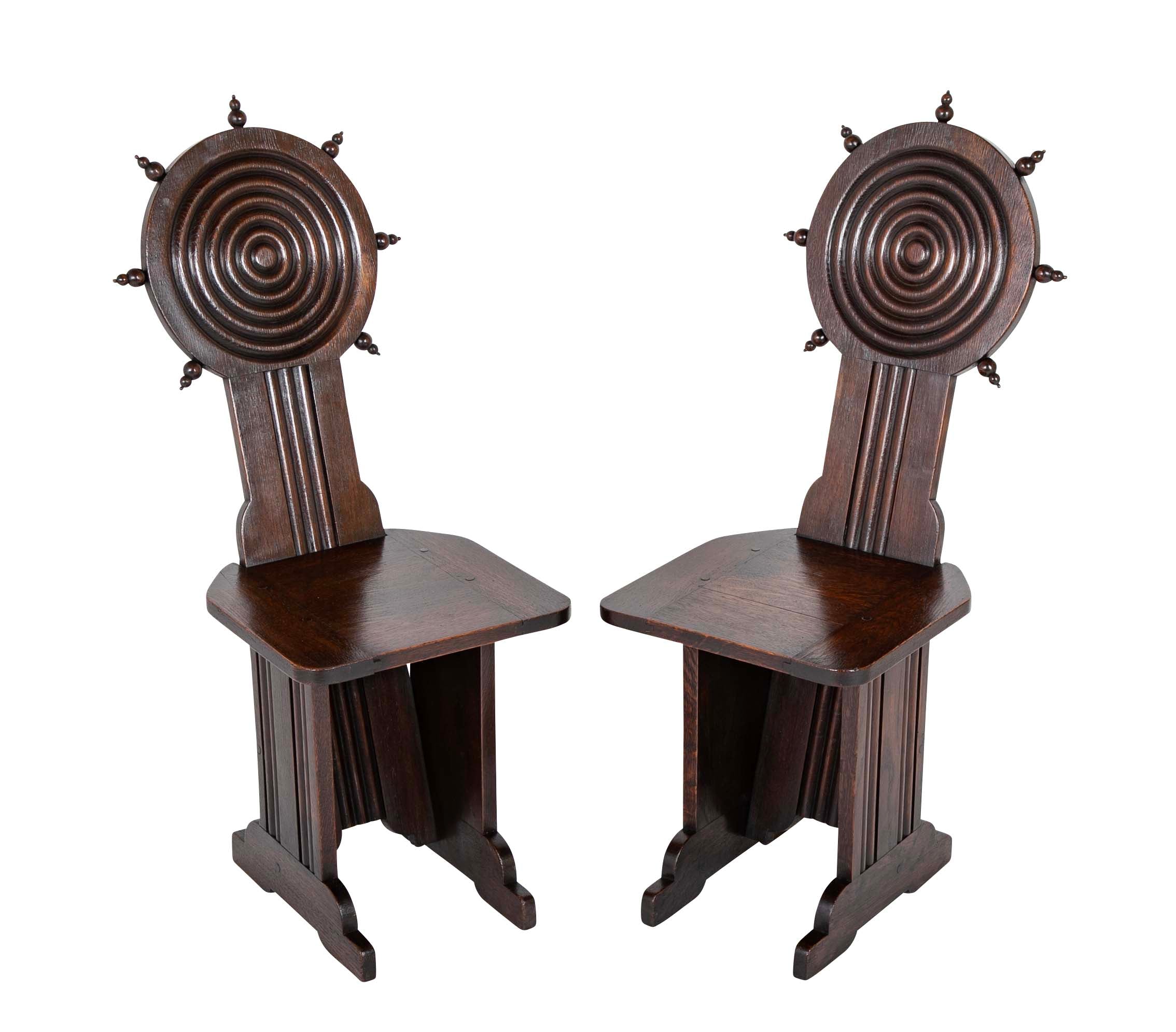 Pair of Early 20th Century Side Chairs by Charles Dudouyt for L'Abeillee