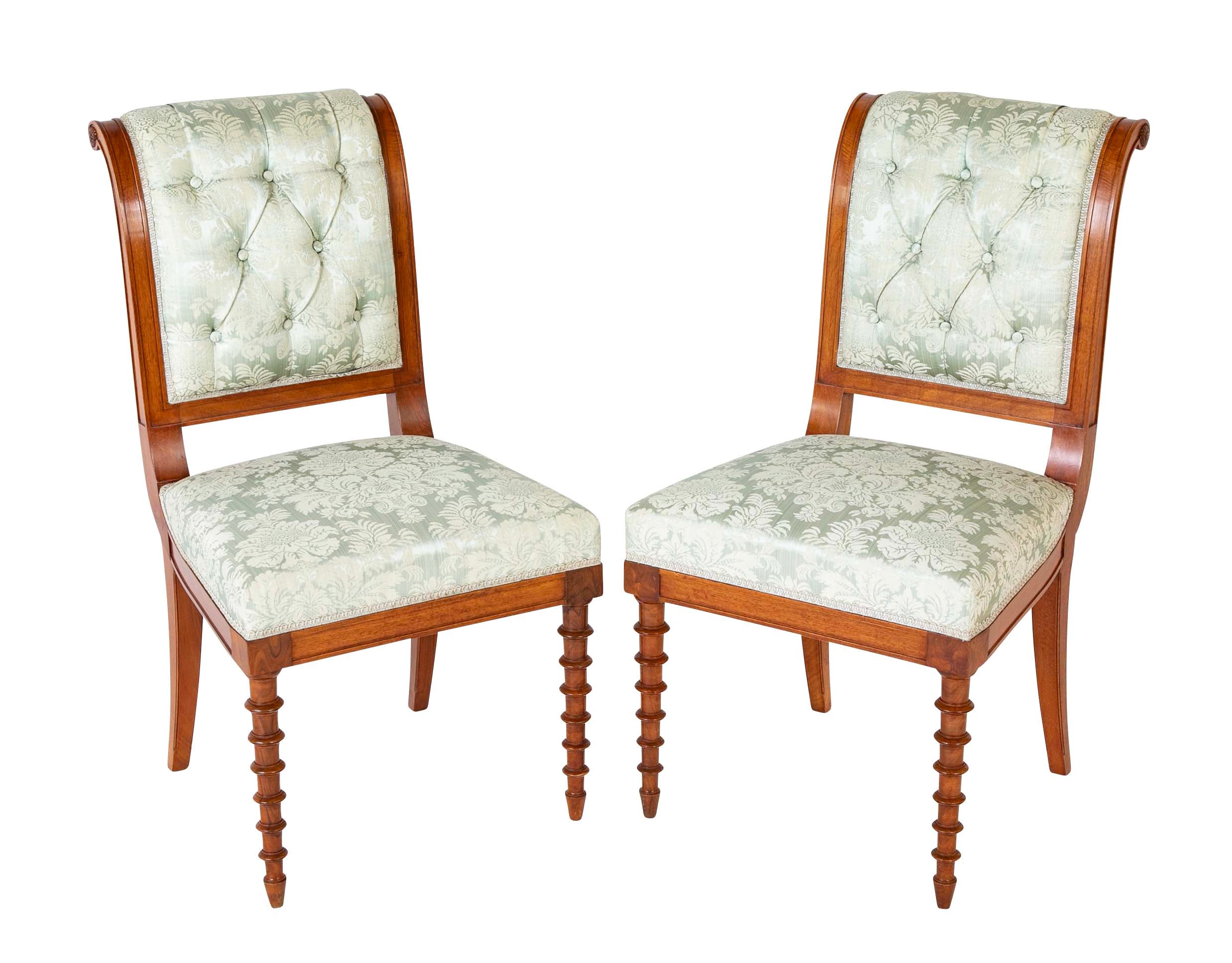 Pair of French Louis Philippe Mahogany Side Chairs