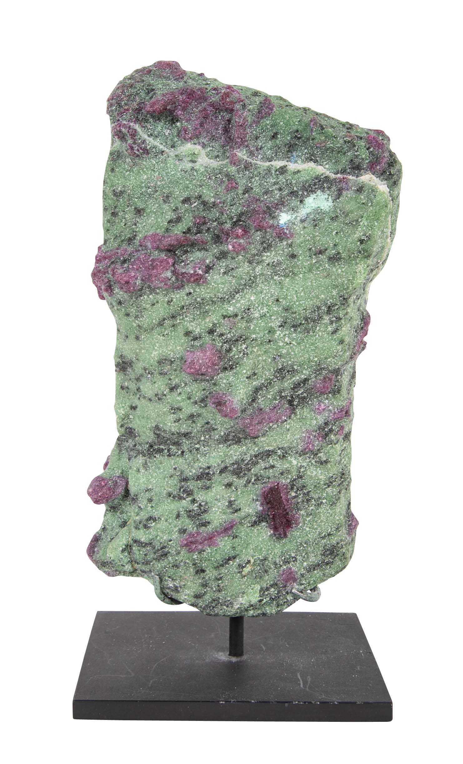Tanzanian Zoisite with Ruby Specimen on Modern Stand