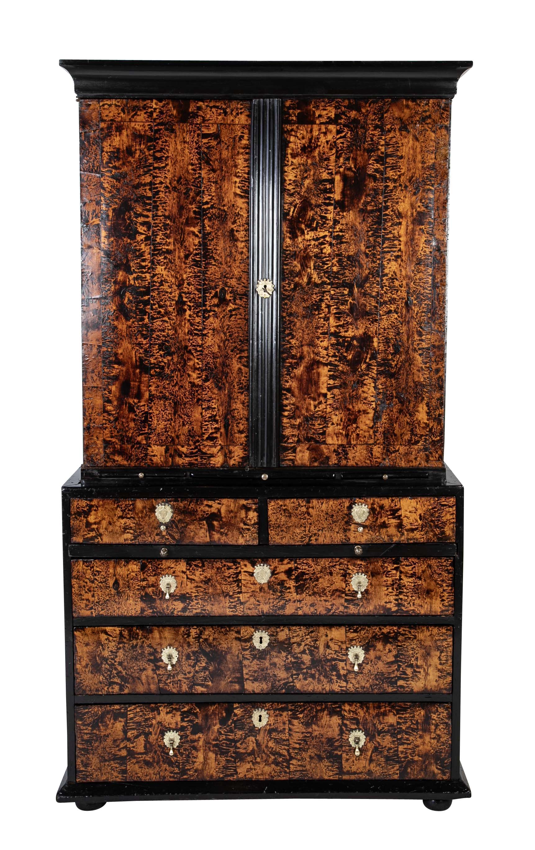 Late 17th Century English Mulberry Veneered Cupboard