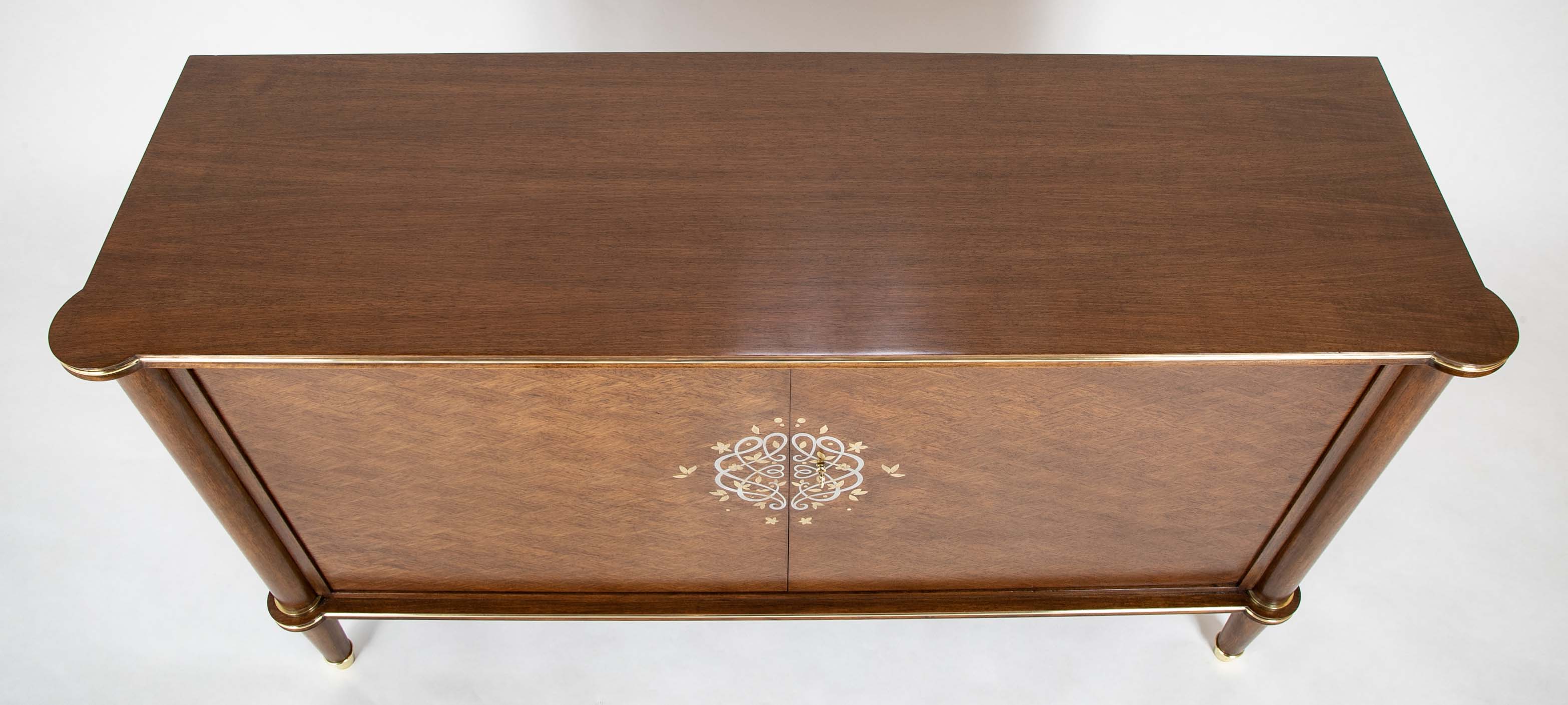 A Jules Leleu Blonde Mahogany Veneered Sideboard