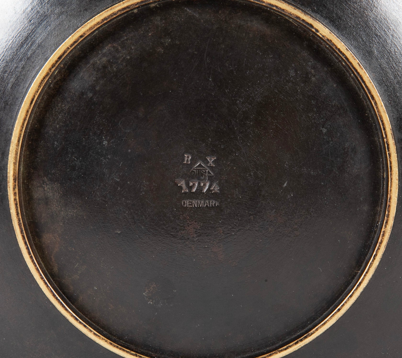 A Just Andersen Bronze Dish with Incised Ring on Rim