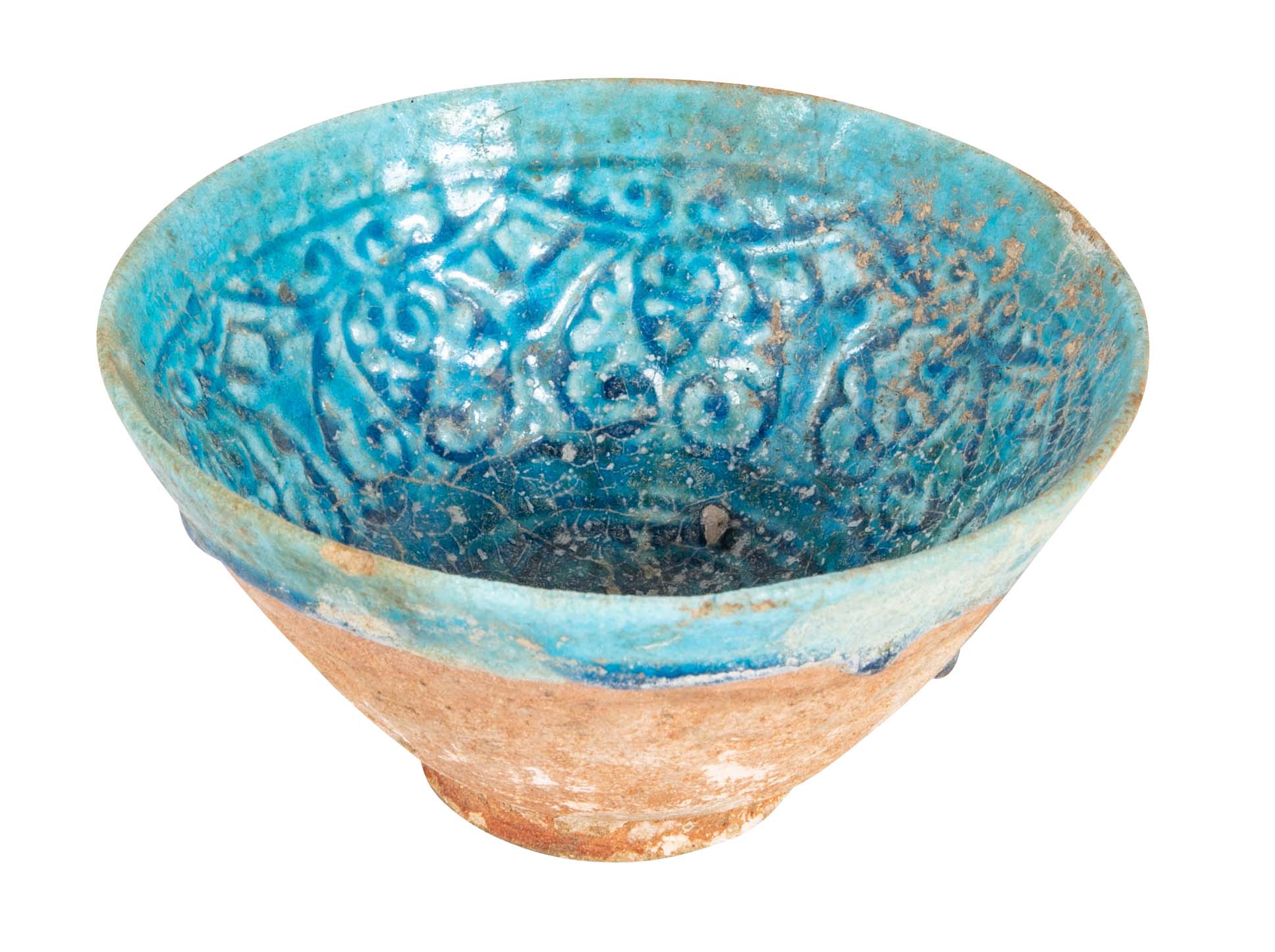 10th Century Near East Conical Form Bowl with Turquoise Glaze
