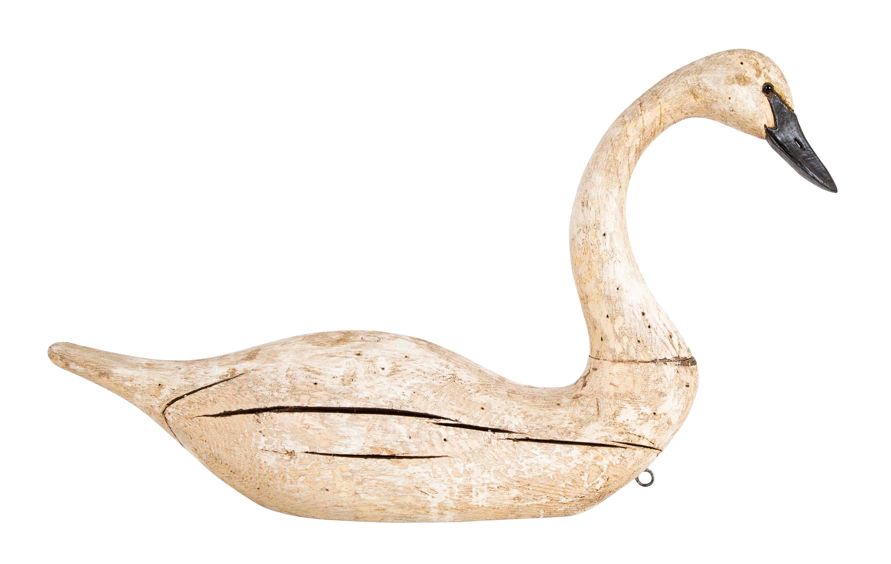 Carved and Painted Swan Decoy by Thomas Langan