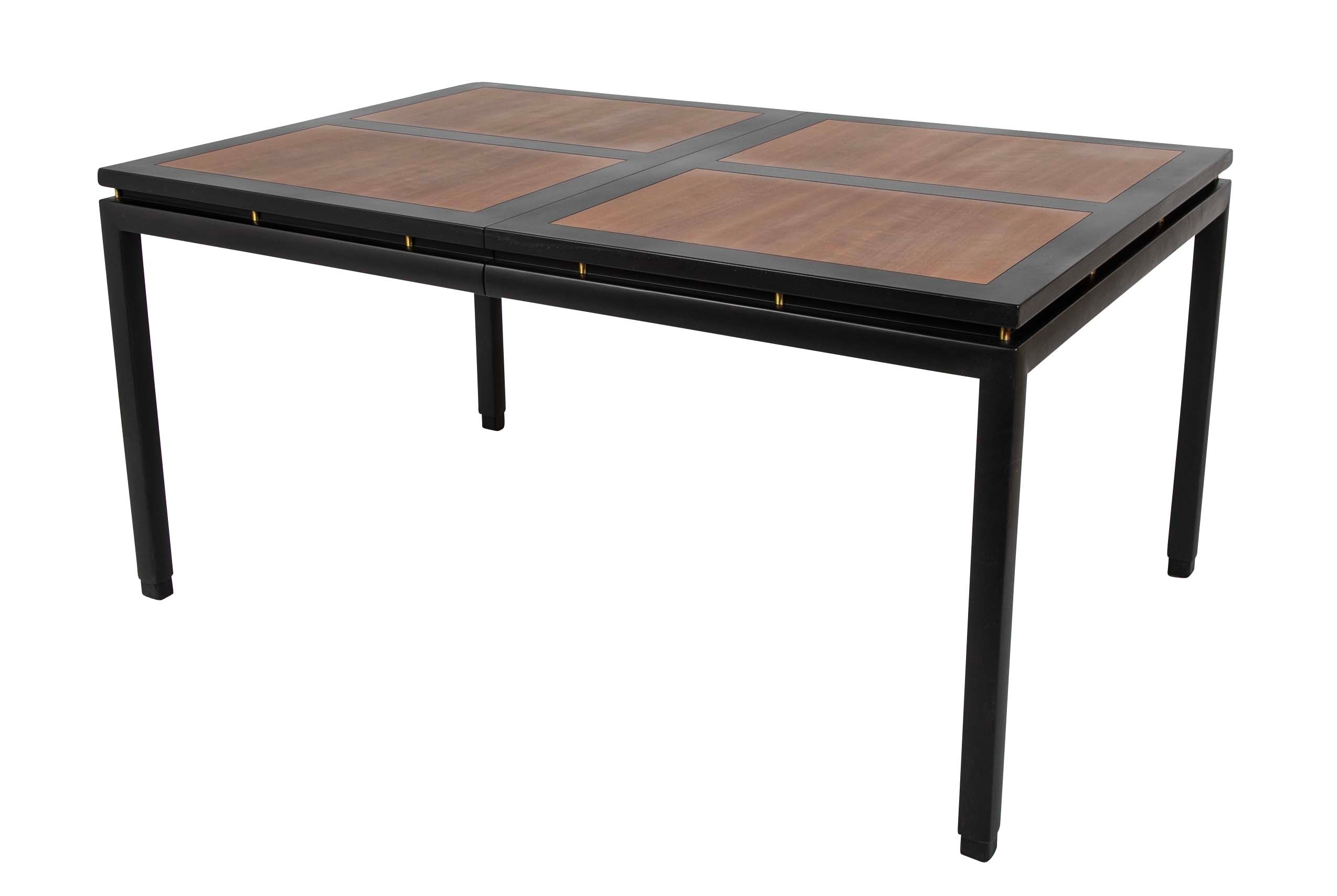 Michael Taylor Black Lacquer & Birch Dining Table for Baker