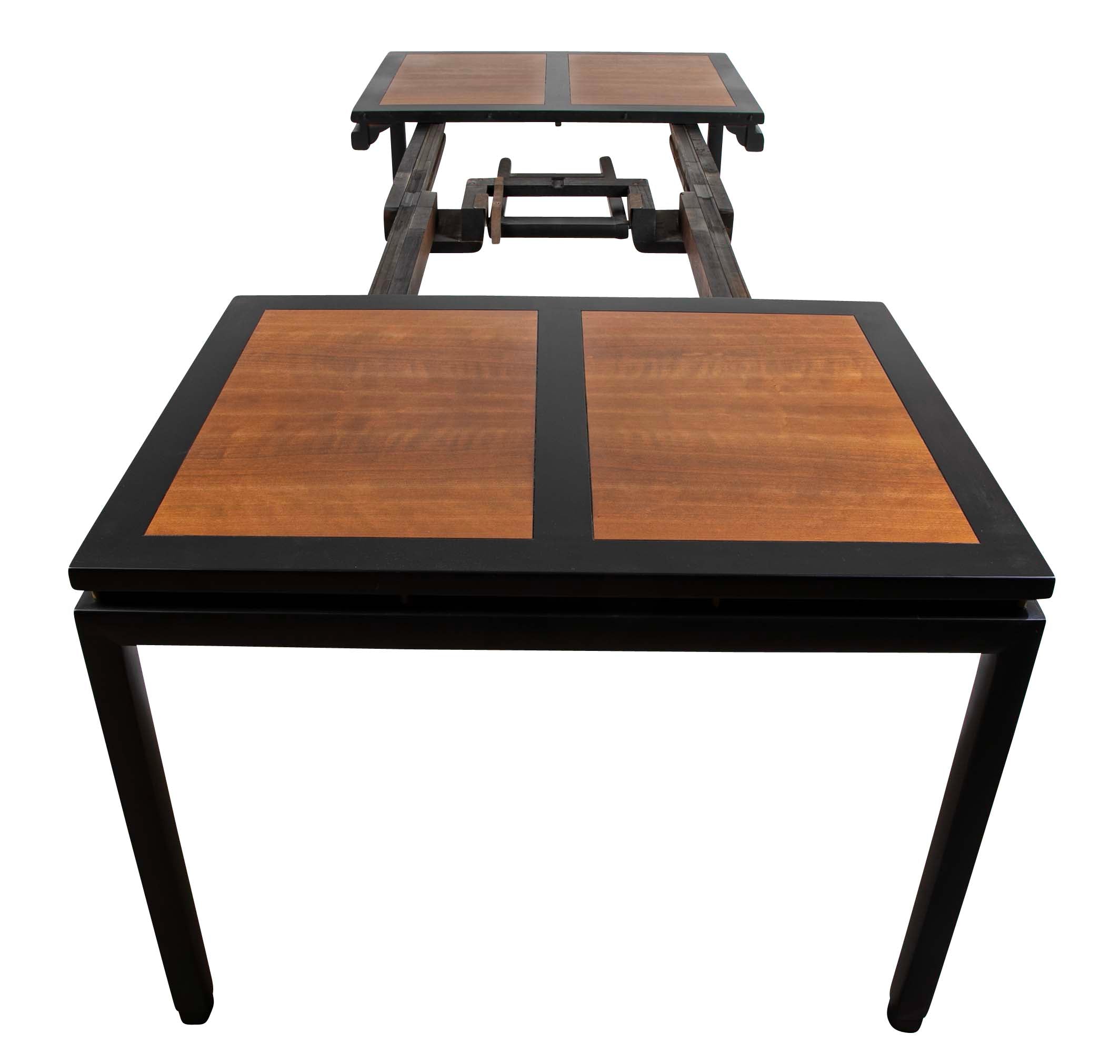 Michael Taylor Black Lacquer & Birch Dining Table for Baker