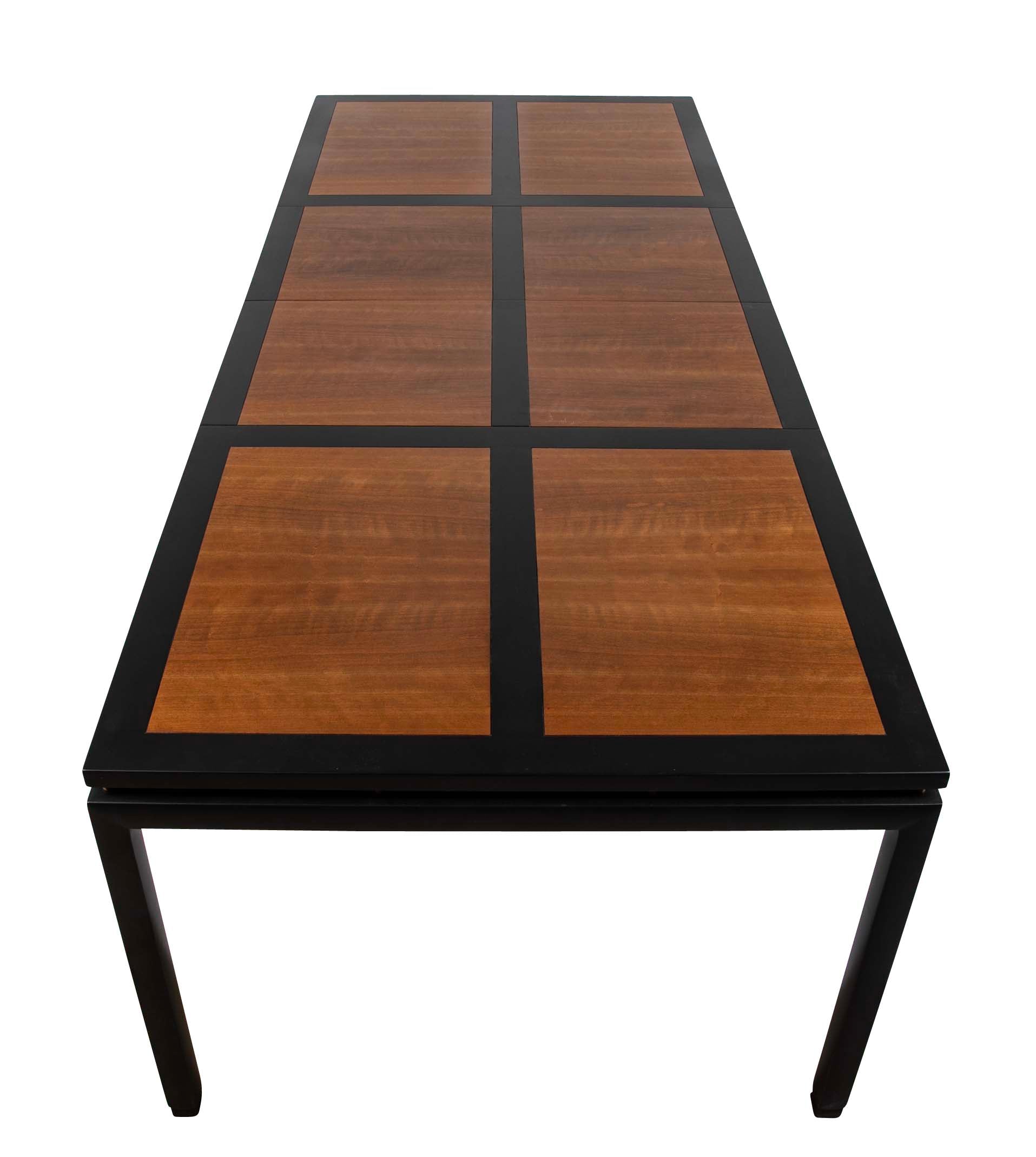 Michael Taylor Black Lacquer & Birch Dining Table for Baker
