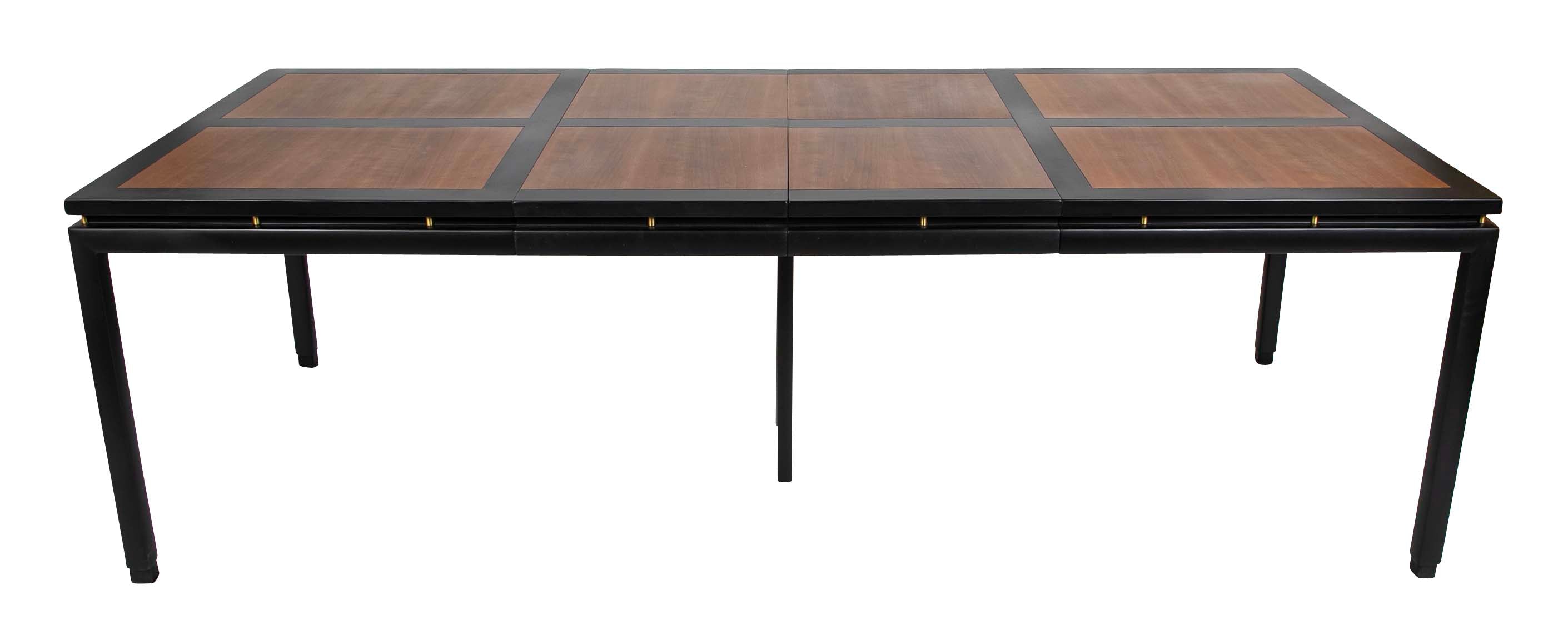 Michael Taylor Black Lacquer & Birch Dining Table for Baker