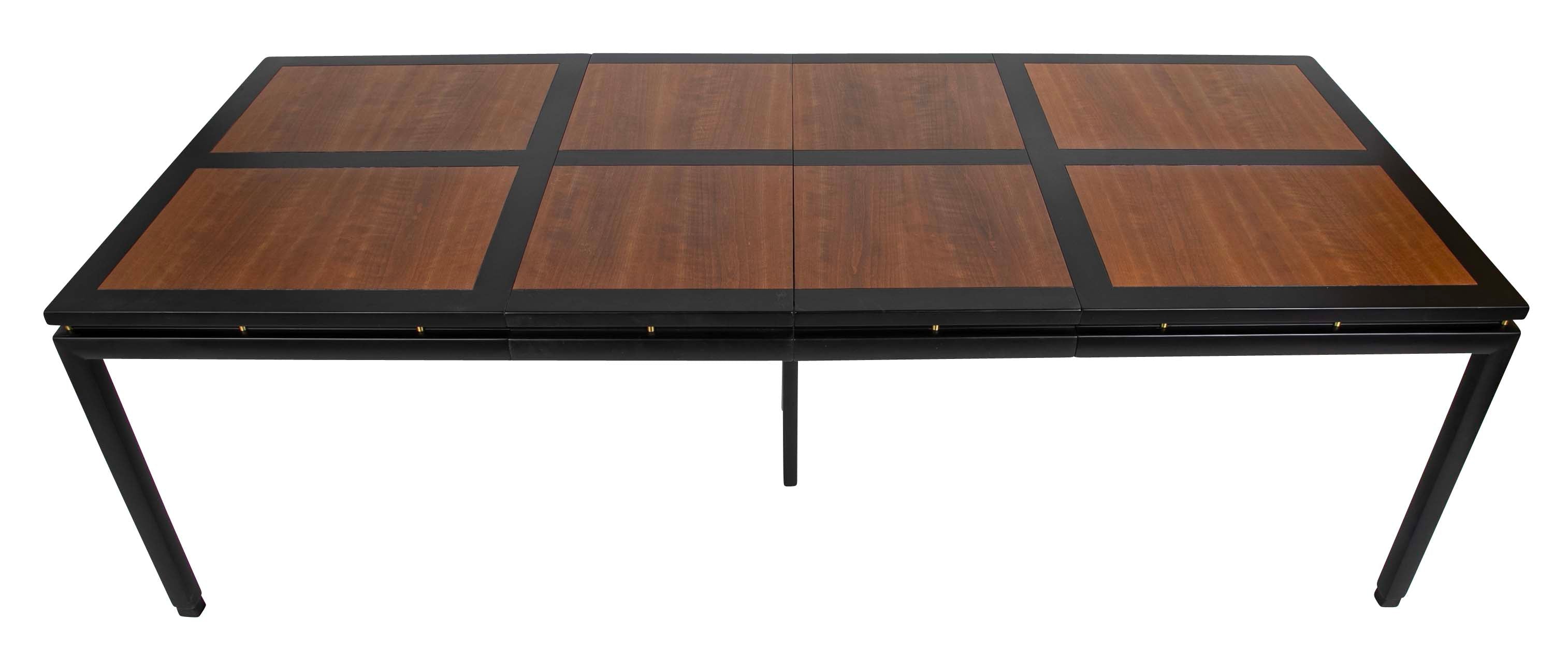 Michael Taylor Black Lacquer & Birch Dining Table for Baker
