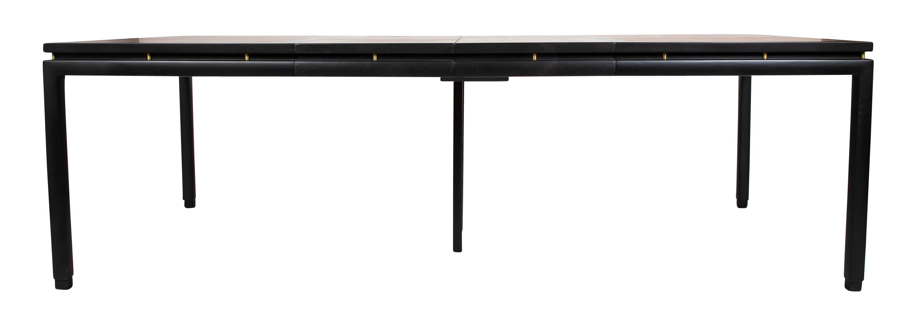 Michael Taylor Black Lacquer & Birch Dining Table for Baker