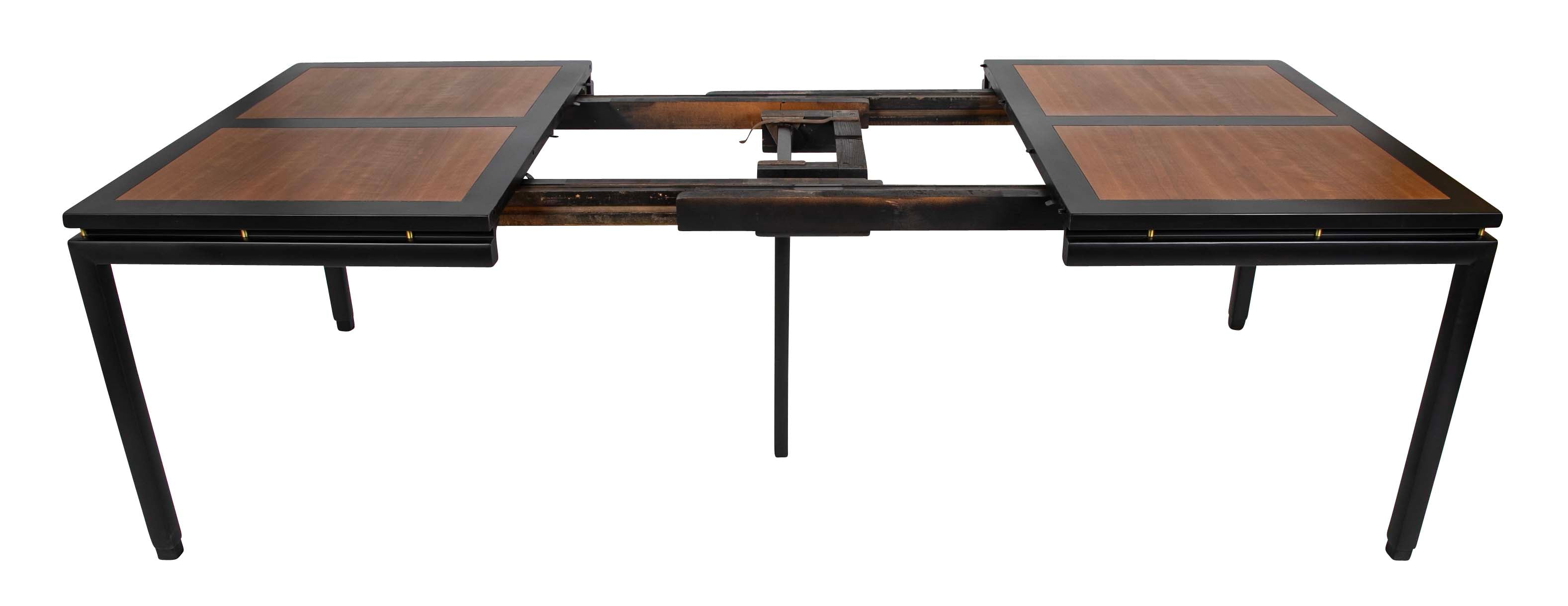 Michael Taylor Black Lacquer & Birch Dining Table for Baker