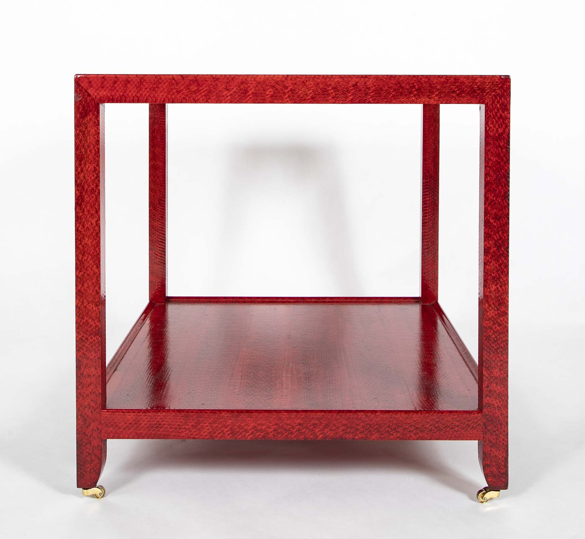 Karl Springer Red & Black Cobra Skin Table