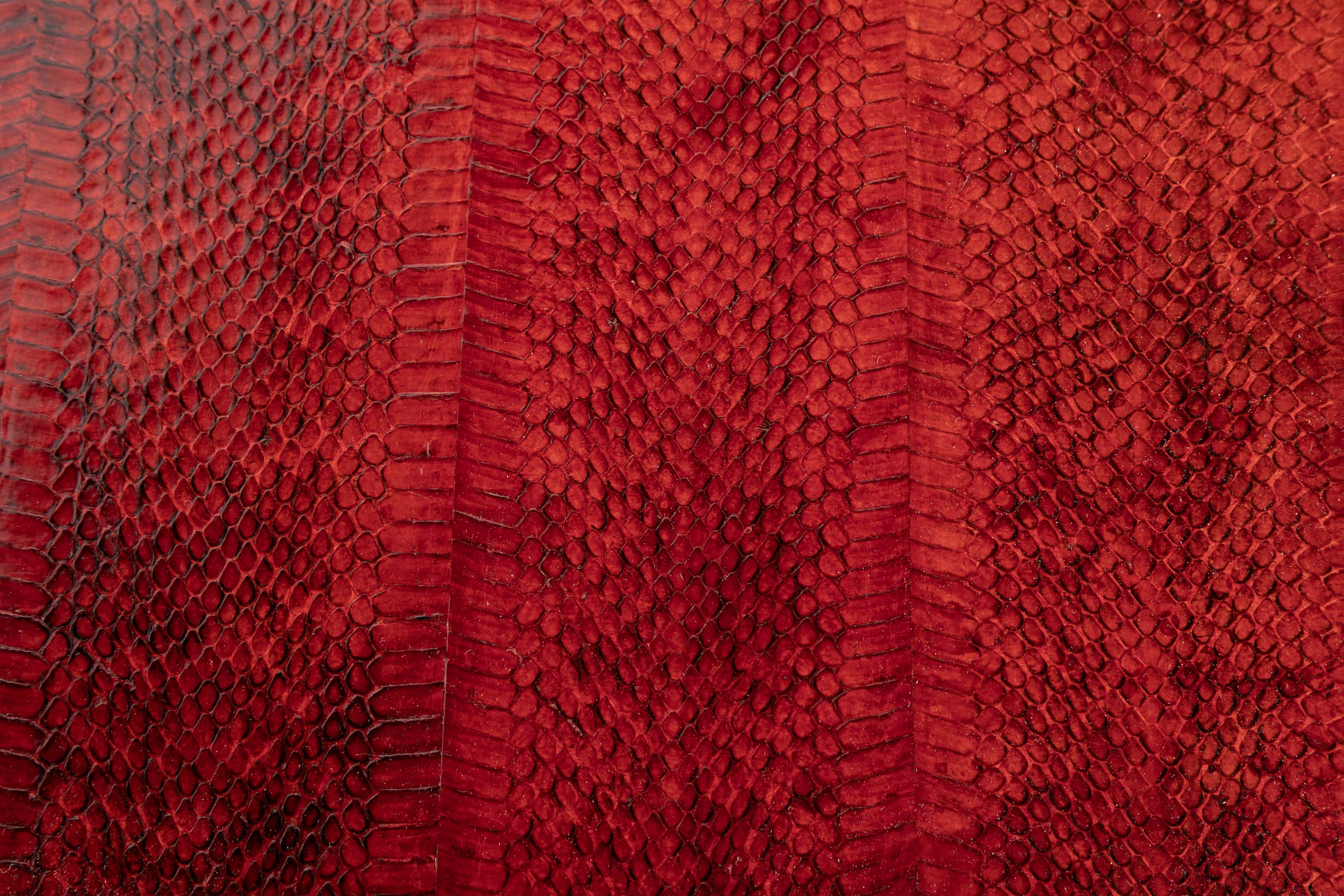 Karl Springer Red & Black Cobra Skin Table