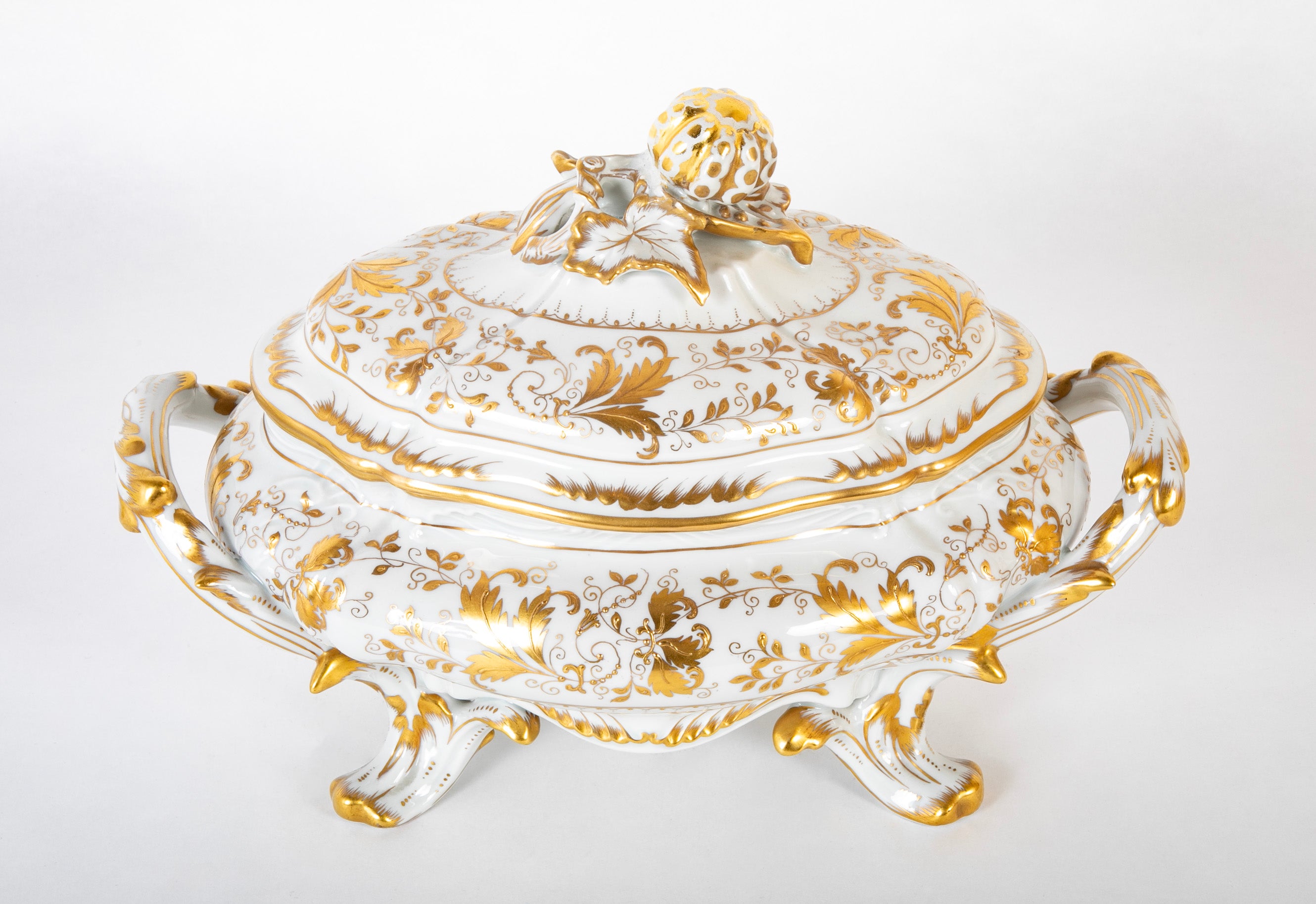 Le Tallec French Porcelain Covered Tureen in the Baroque Style