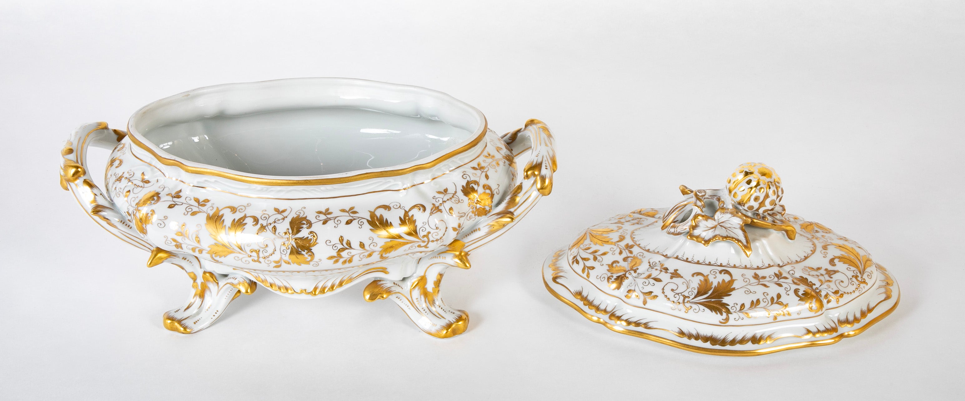 Le Tallec French Porcelain Covered Tureen in the Baroque Style