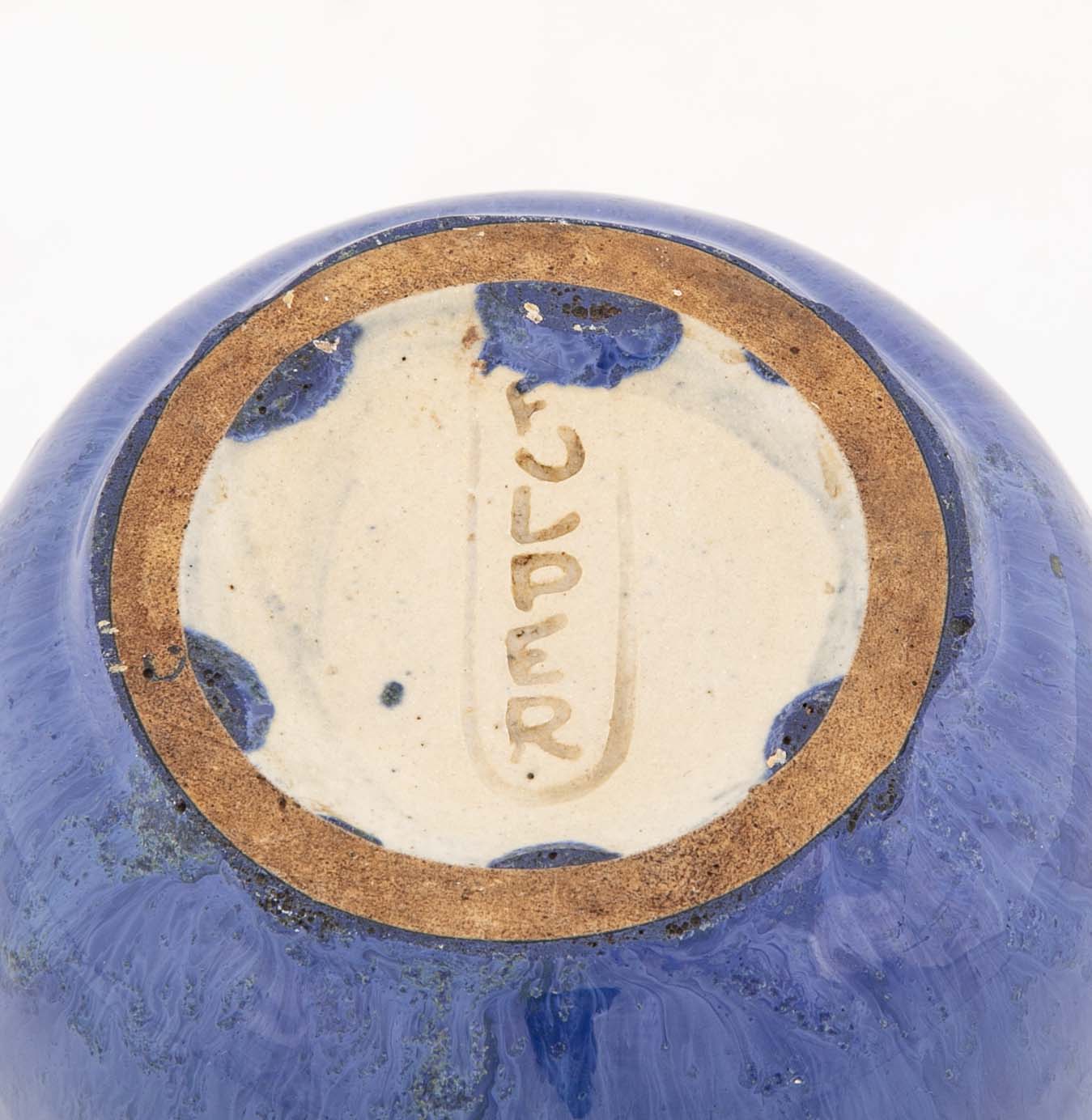 Fulper Art Pottery Blue Glazed Ceramic Vase