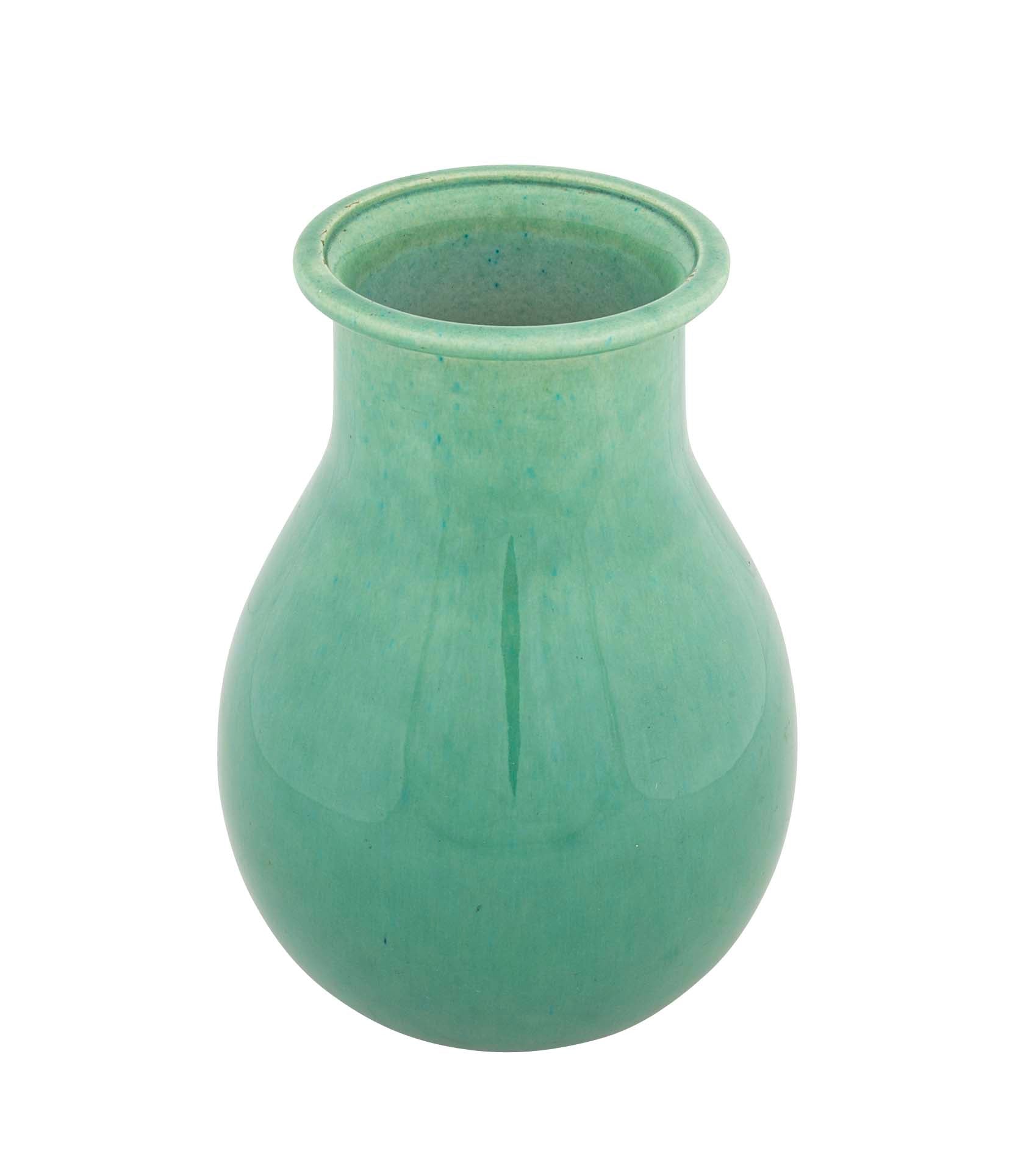 A Sevres Apple Green Glazed Ceramic Vase by Paul Millet